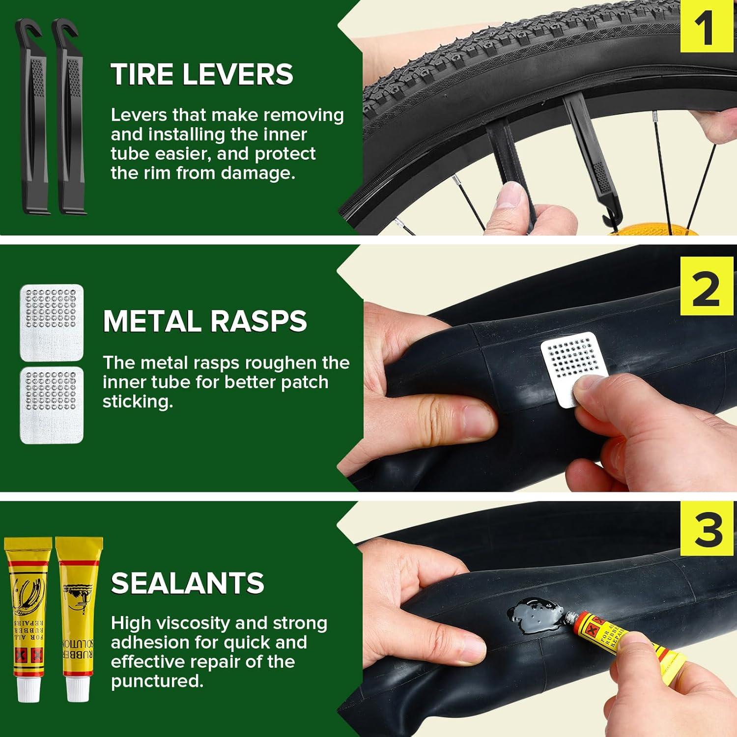 Kit de Parche para Neumáticos de Bicicleta PAKCHEF - 72 Piezas