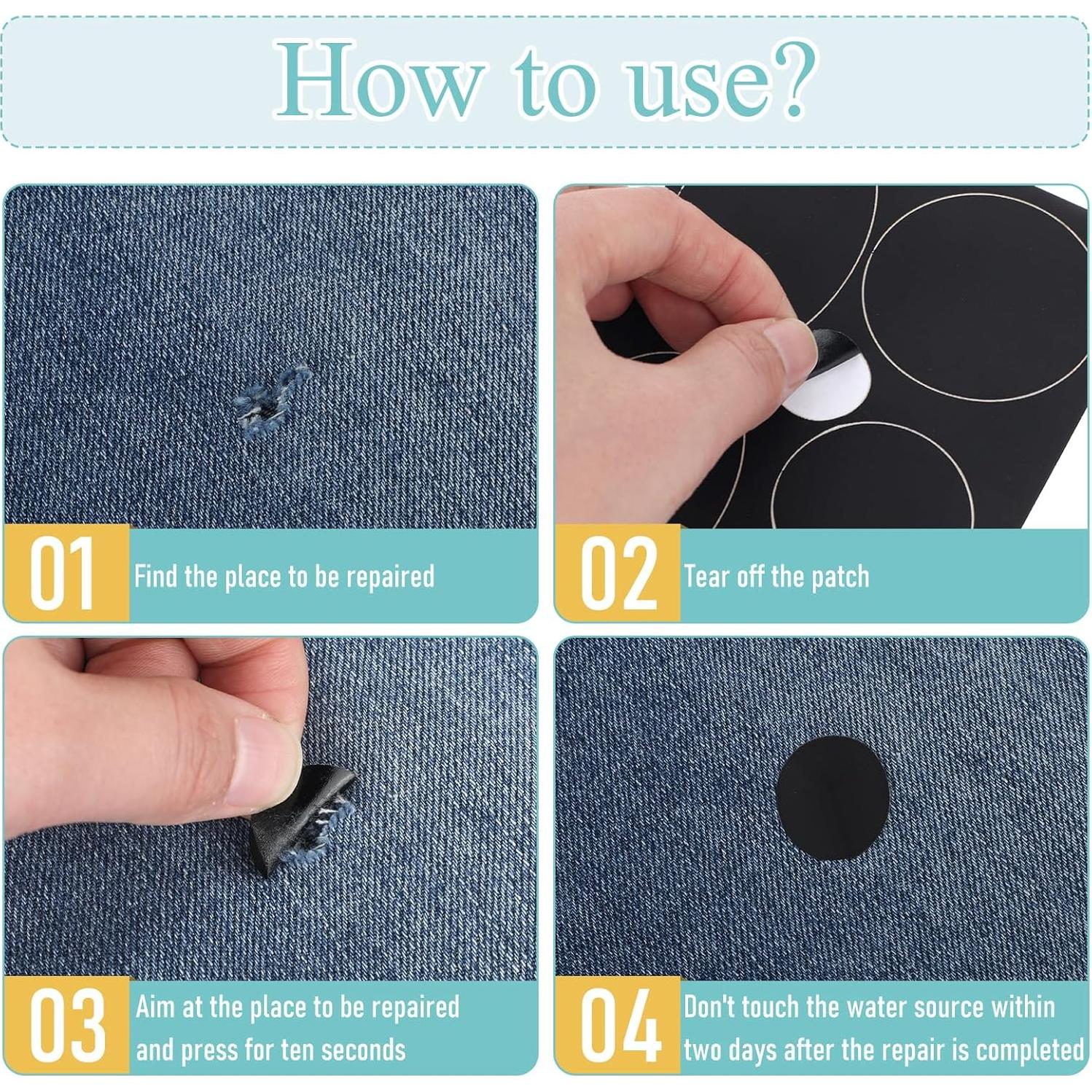 Kit de Parches Reparadores de Nylon Negro Salbsever - 40 Piezas