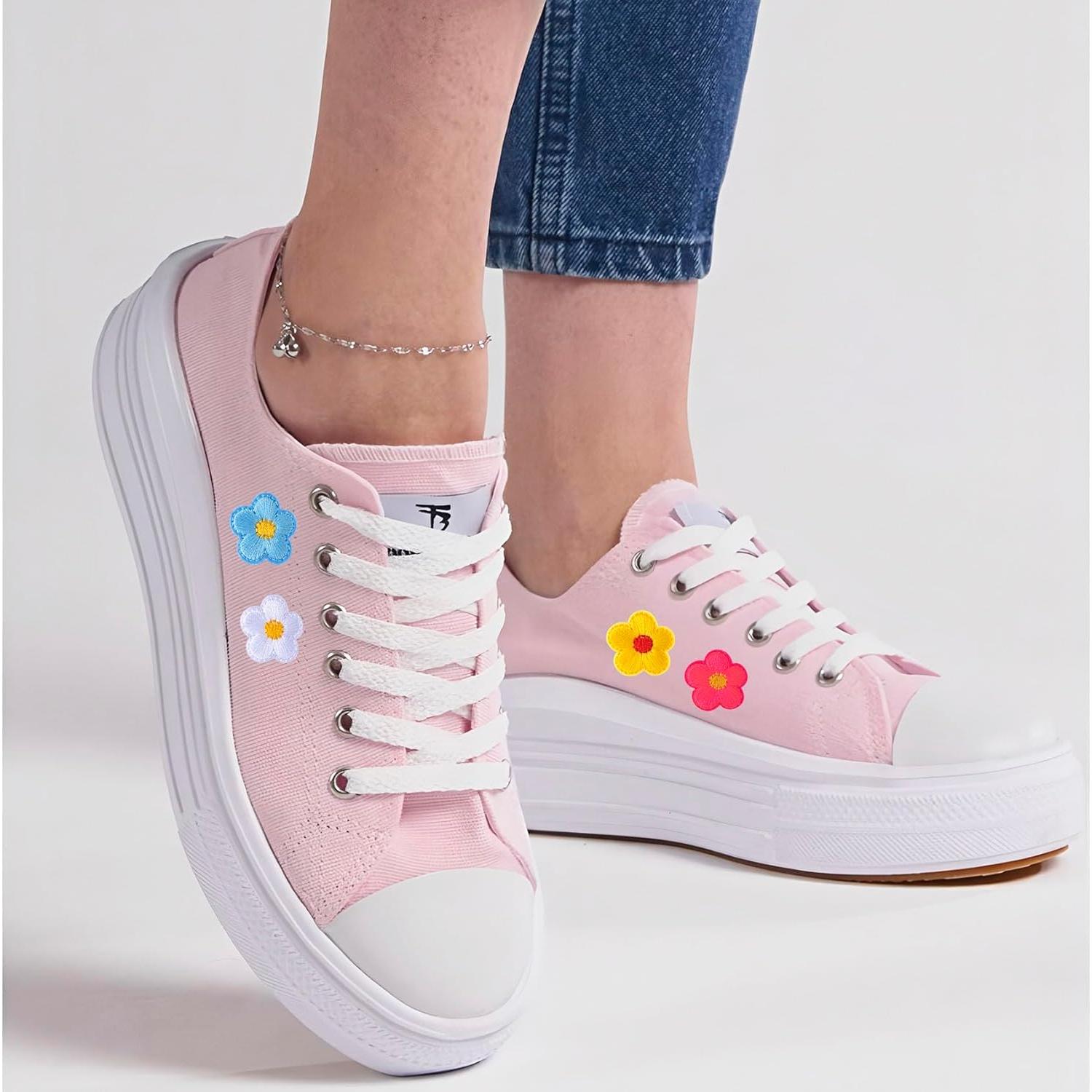 PAGOW 24 Pcs Parches Bordados de Flores para Ropa y DIY