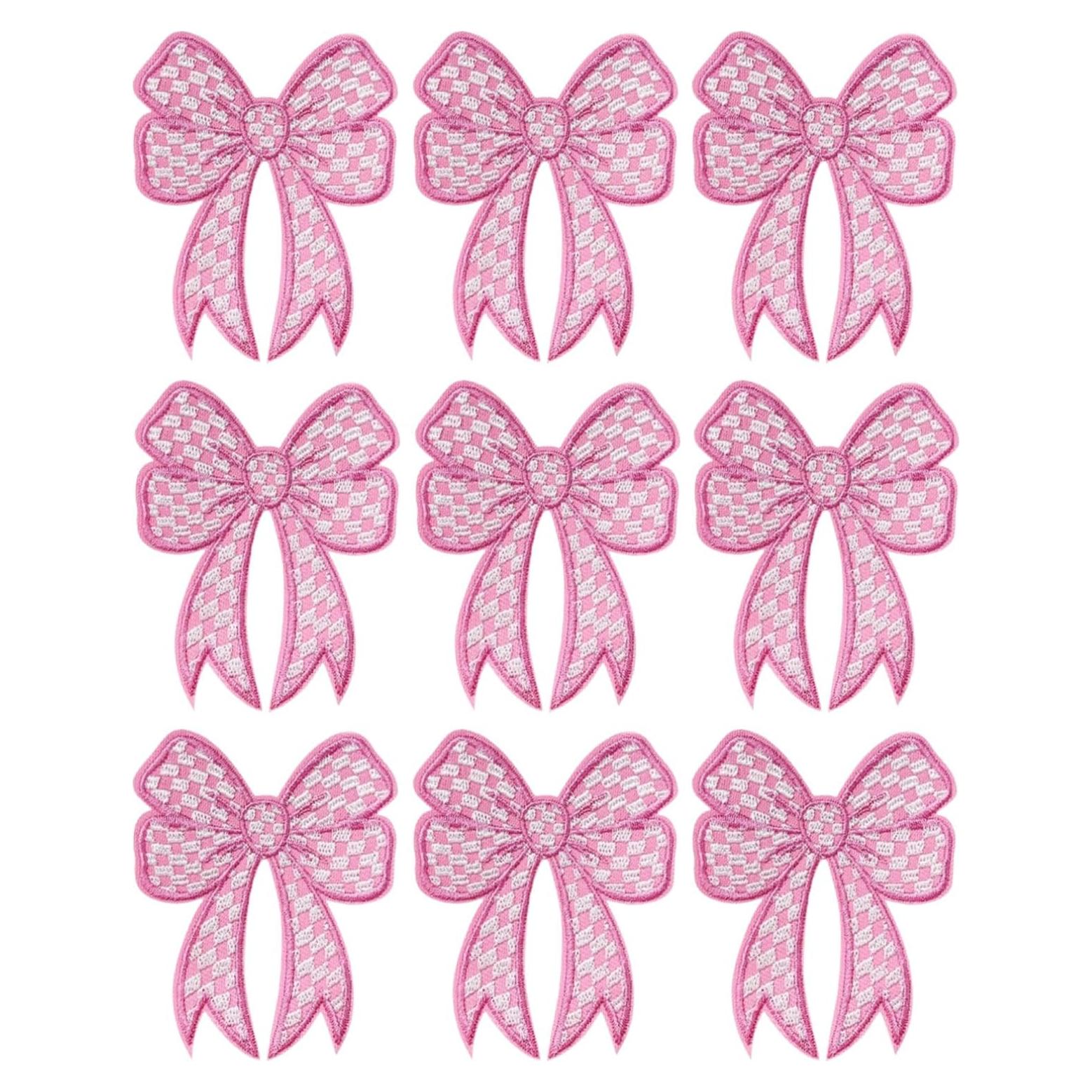 Paquete de 9 Parches de Lazo Coquette MSCFTFB Rosa