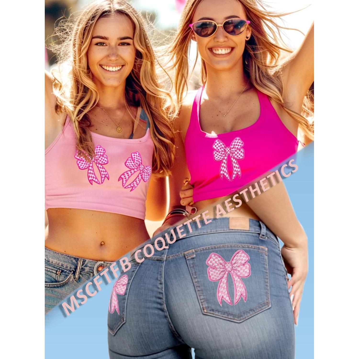 Paquete de 9 Parches de Lazo Coquette MSCFTFB Rosa