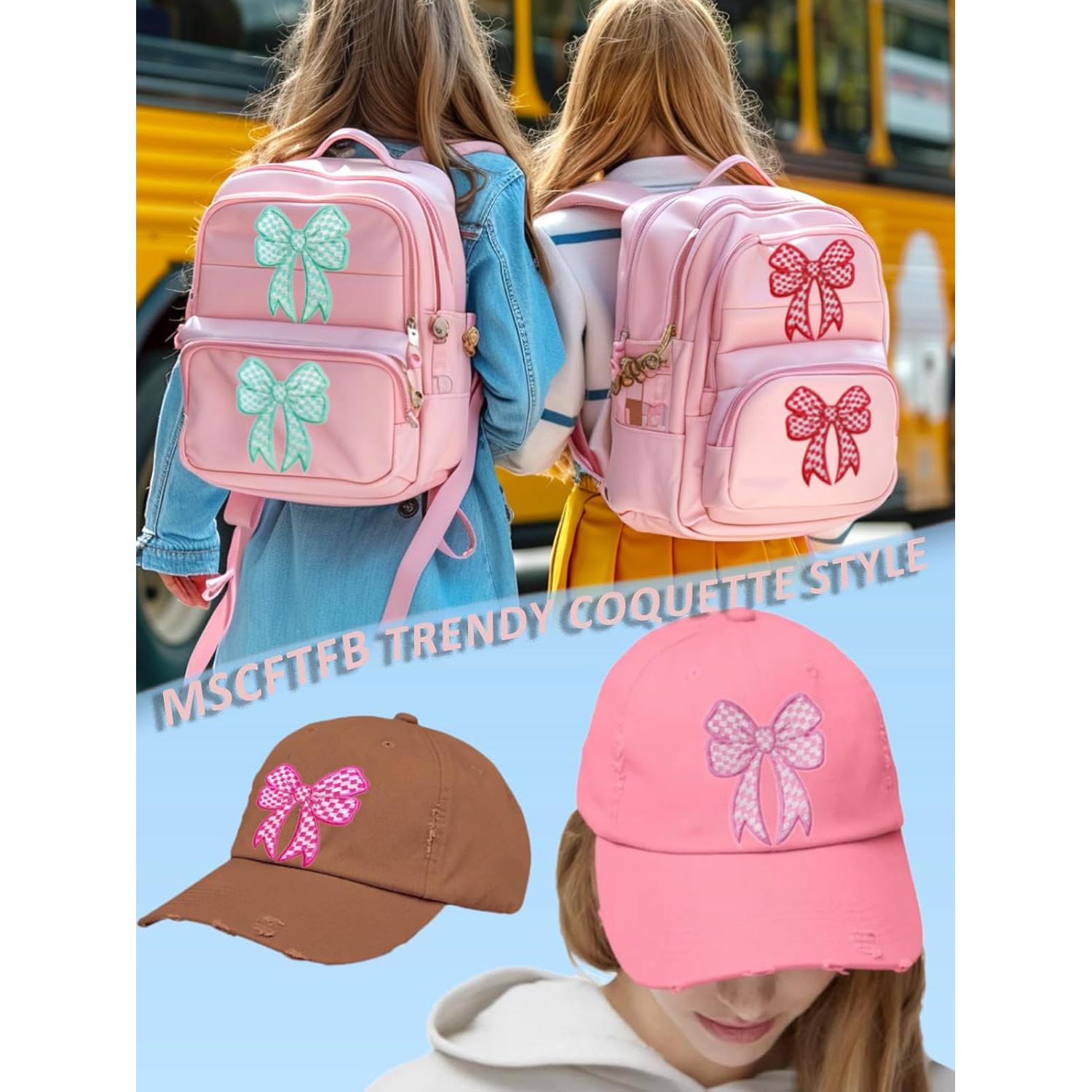 Paquete de 9 Parches de Lazo Coquette MSCFTFB Rosa