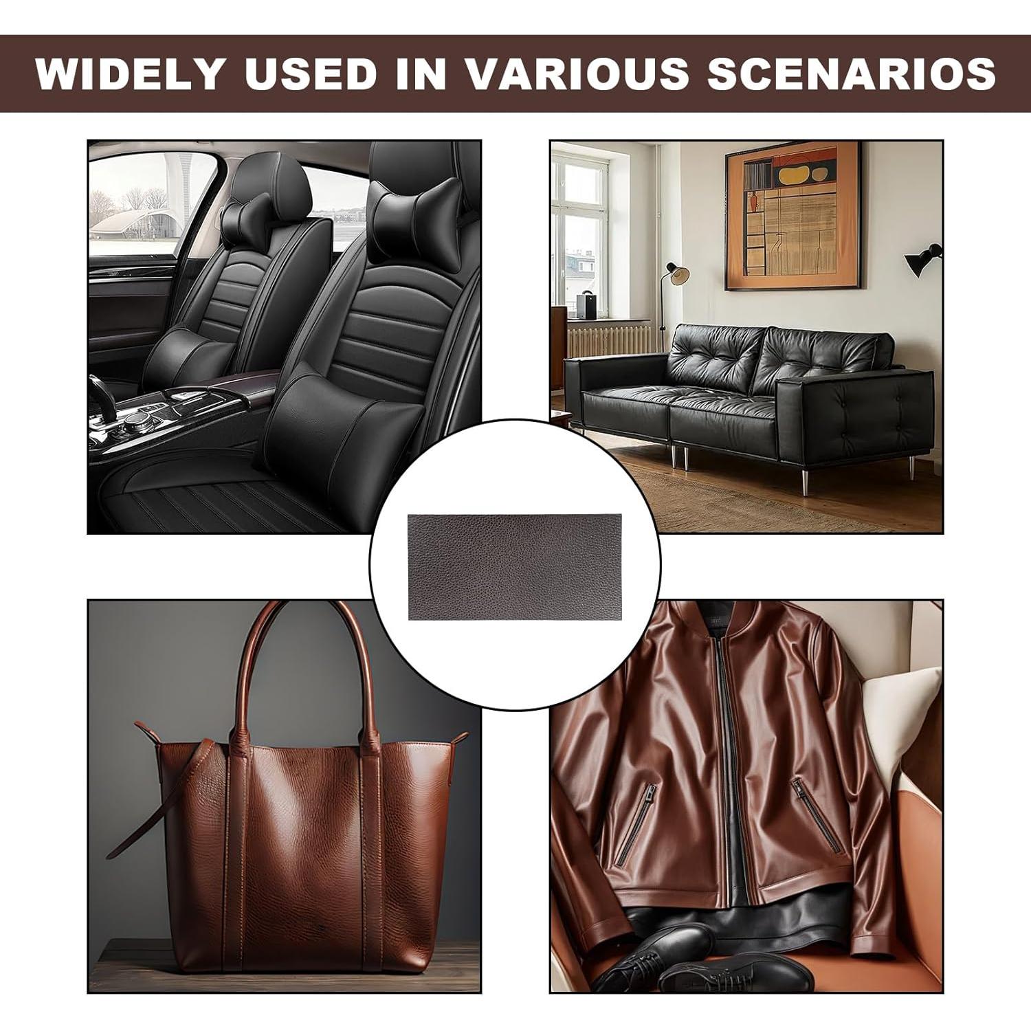 Kit de Reparación de Cuero FSTURIOS 2 Piezas 10x20 cm Gris