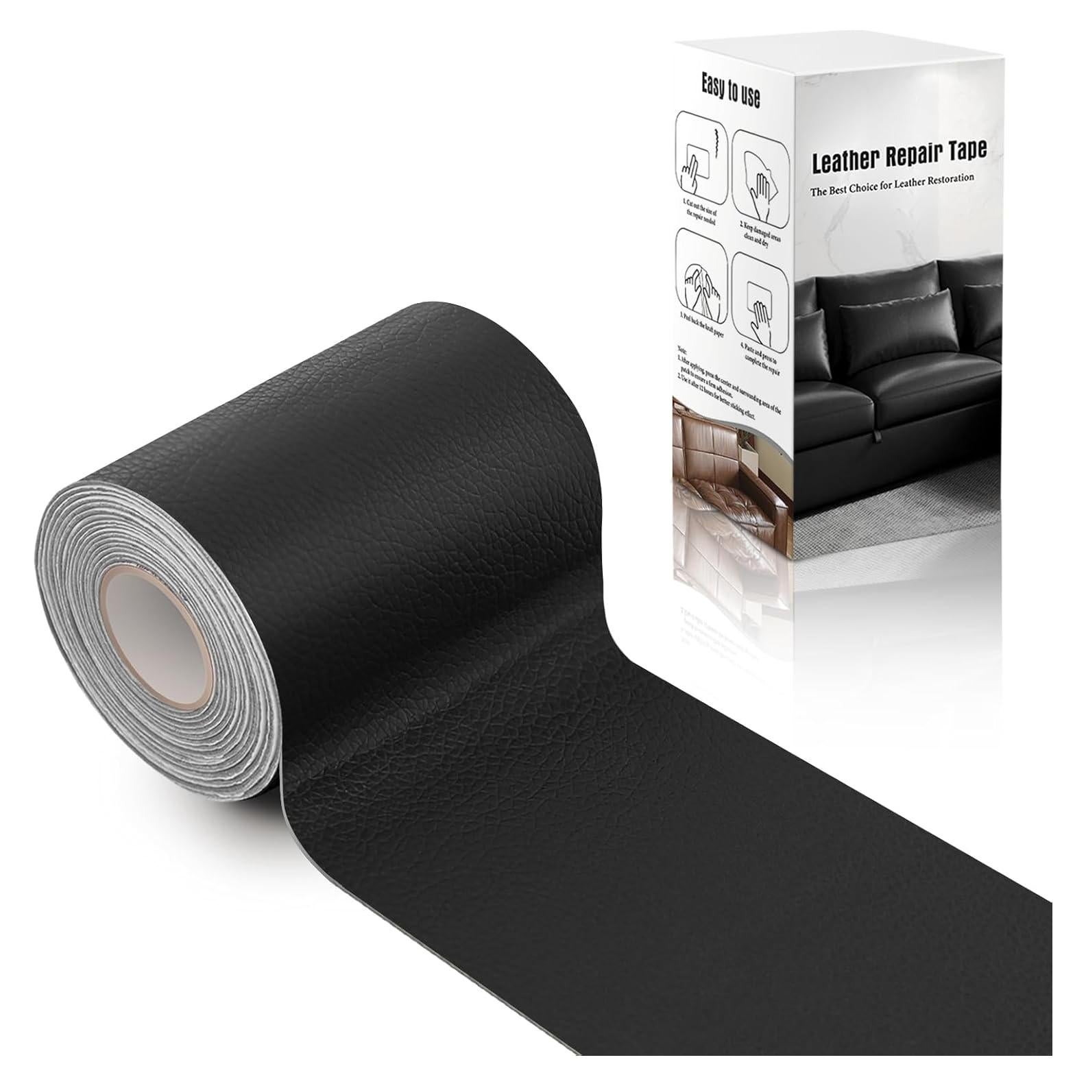 Parche de Reparación de Cuero Autoadhesivo OcePor 10x152 cm Negro