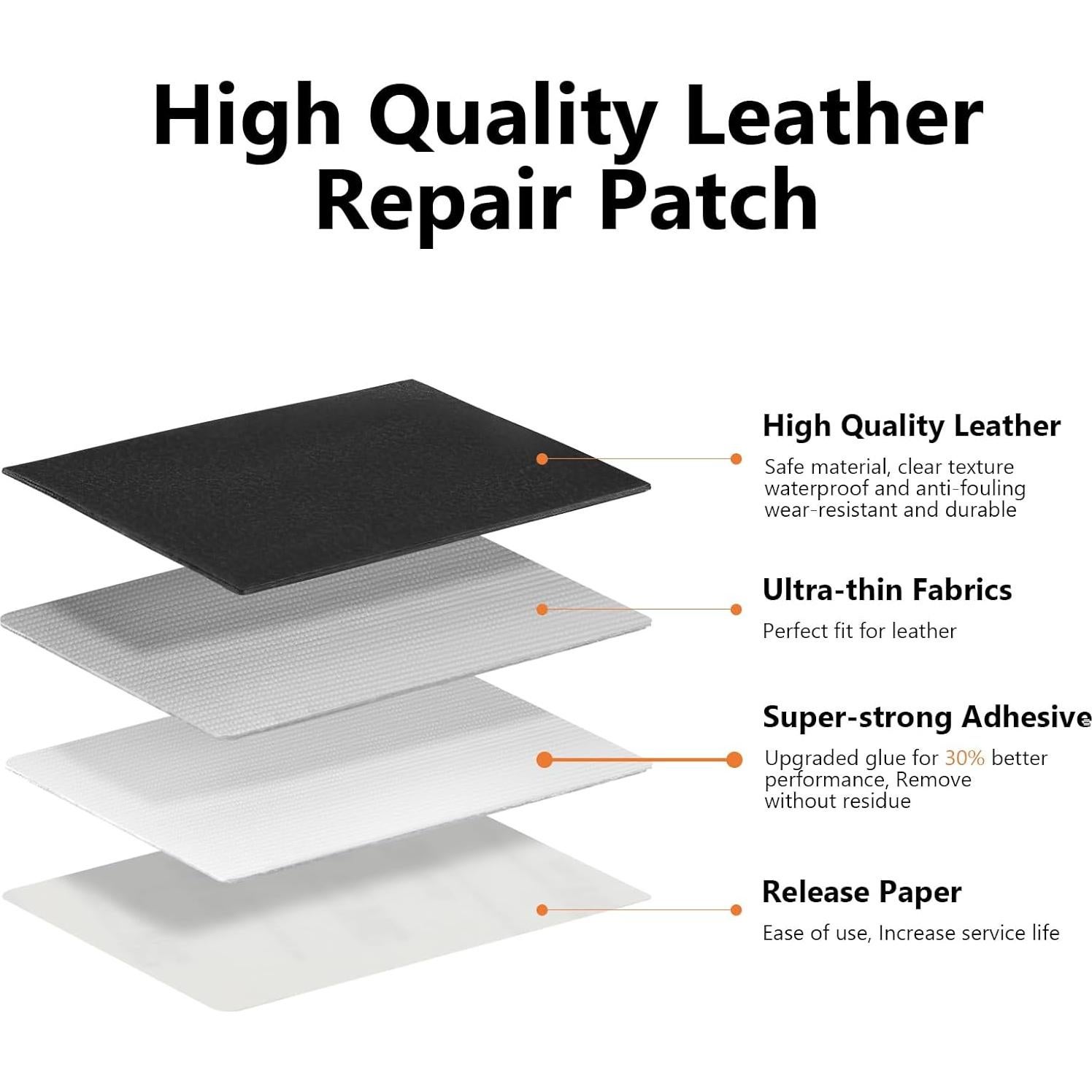 Parche de Reparación de Cuero Autoadhesivo OcePor 10x152 cm Negro