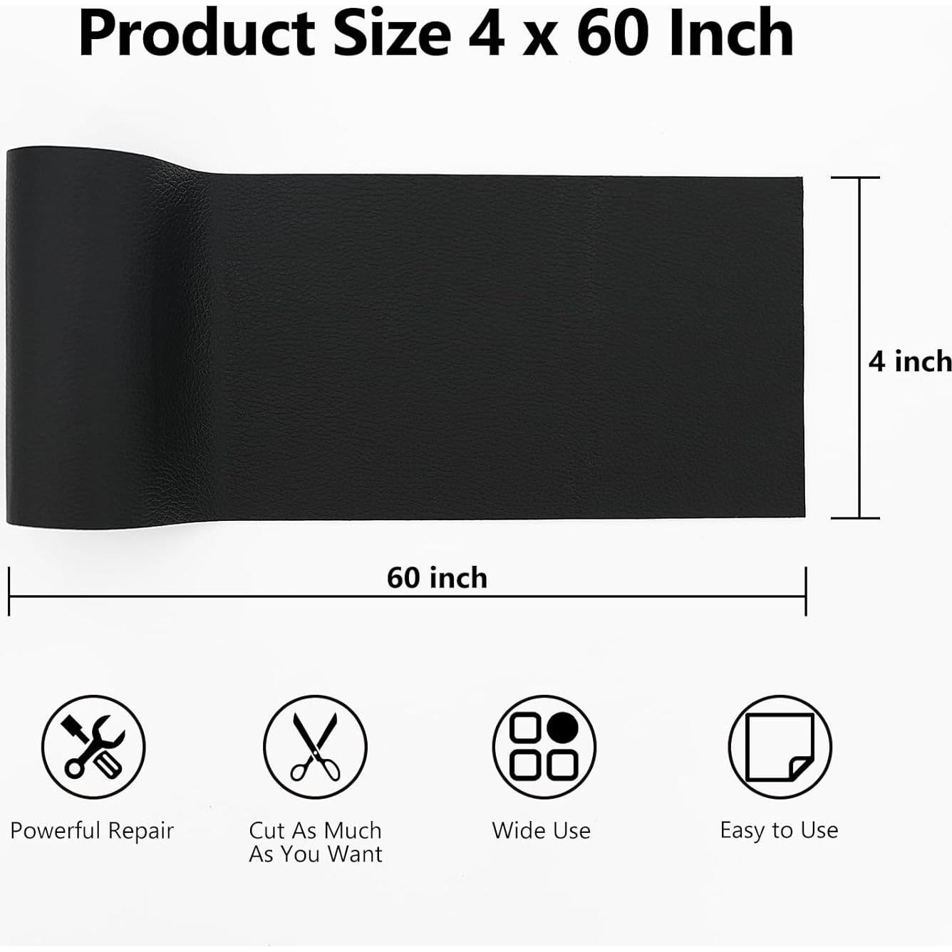 Parche de Reparación de Cuero Autoadhesivo OcePor 10x152 cm Negro
