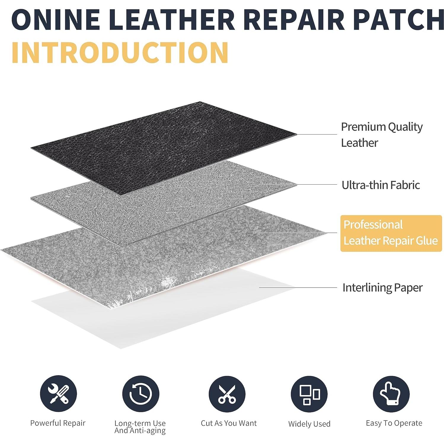 Parche de Reparación de Cuero ONine 7.62x152.4 cm Gris Oscuro