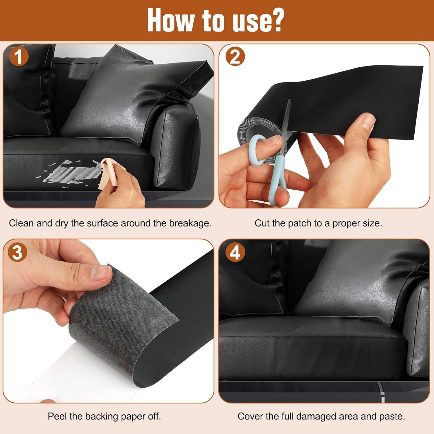 Cinta de Parche Autoadhesiva ILOFRI 40x75 cm para Cuero y Vinilo