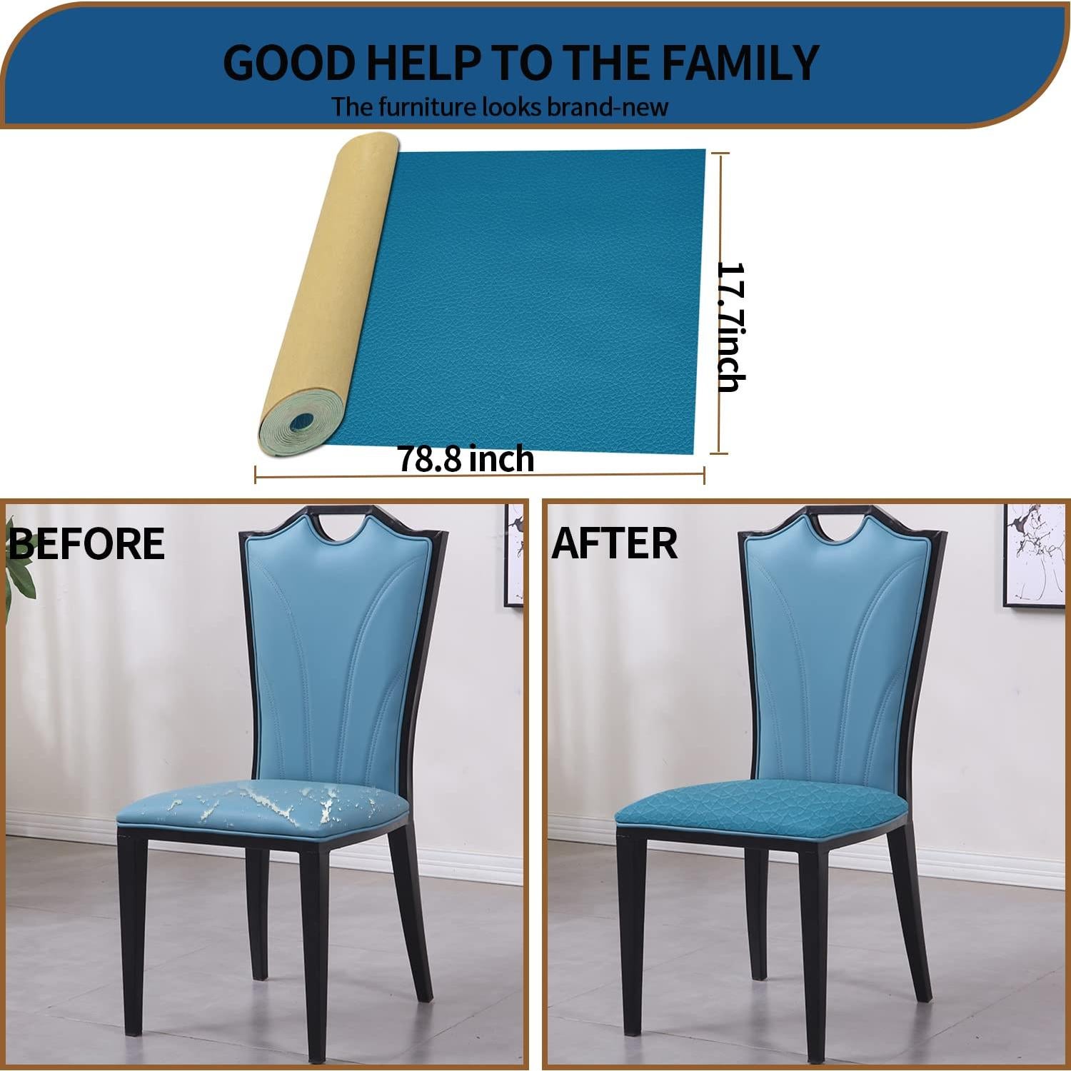 Cinta de Reparación de Cuero Aglzyoply 45x200 cm Azul Cielo