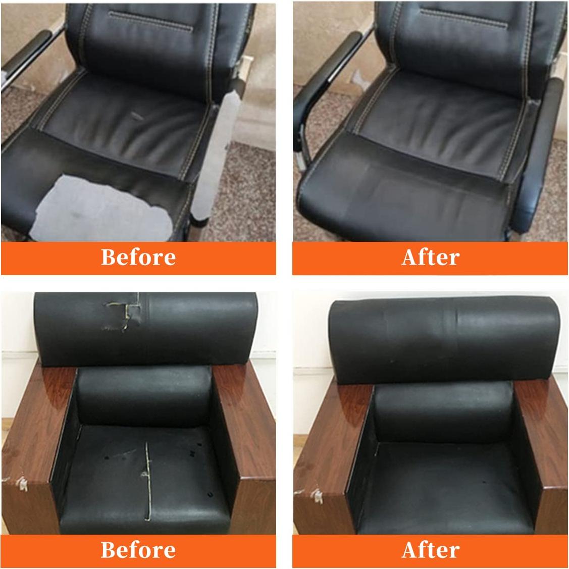 Parche de Reparación de Cuero Autoadhesivo CHENGZHG Negro 44cm x 2m