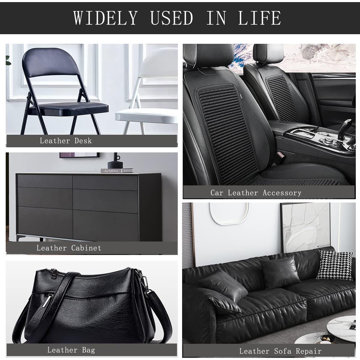 Parche de Reparación de Cuero Autoadhesivo CHENGZHG Negro 44cm x 2m