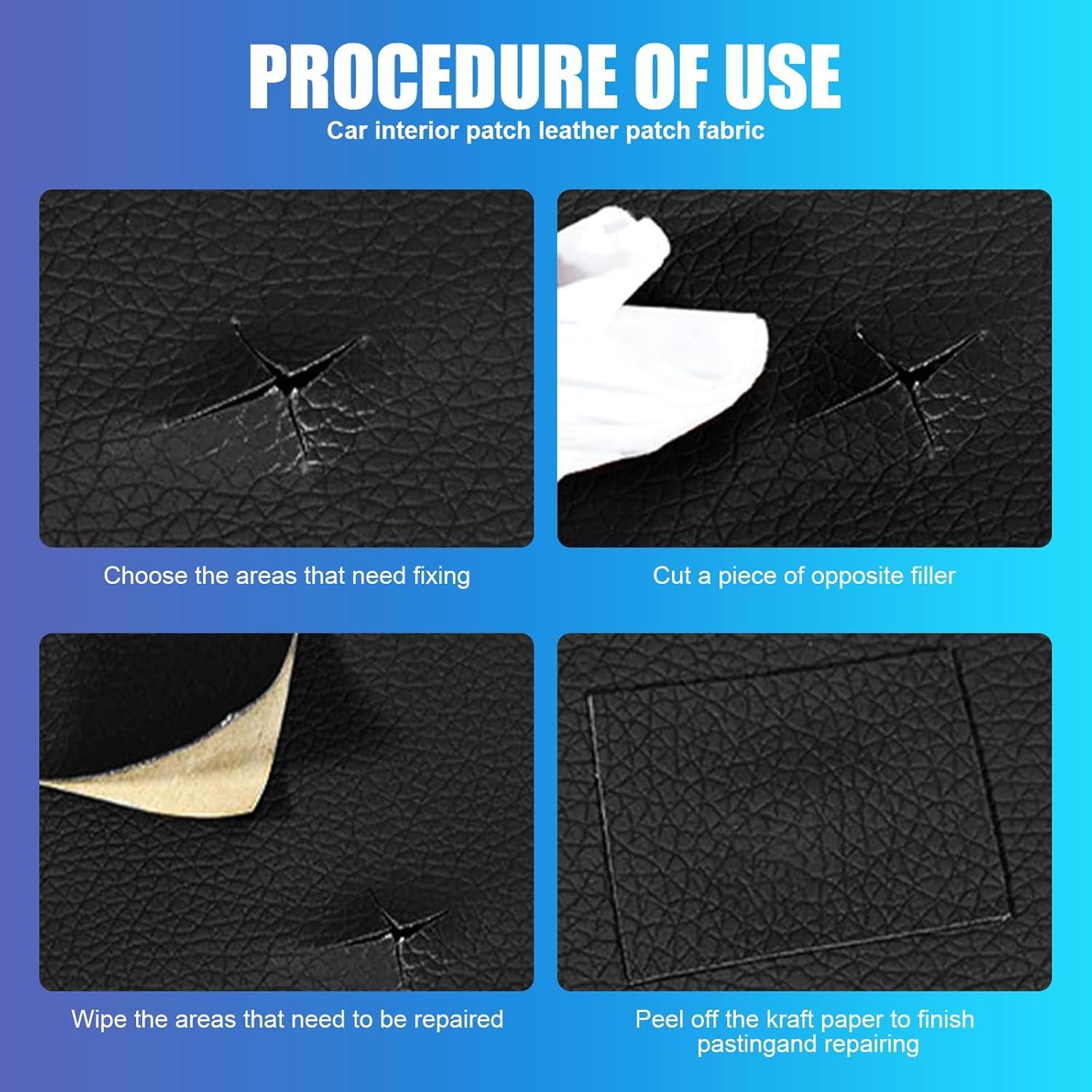 Parche de Reparación de Cuero Negro Jewkot 7.62x152.4 cm