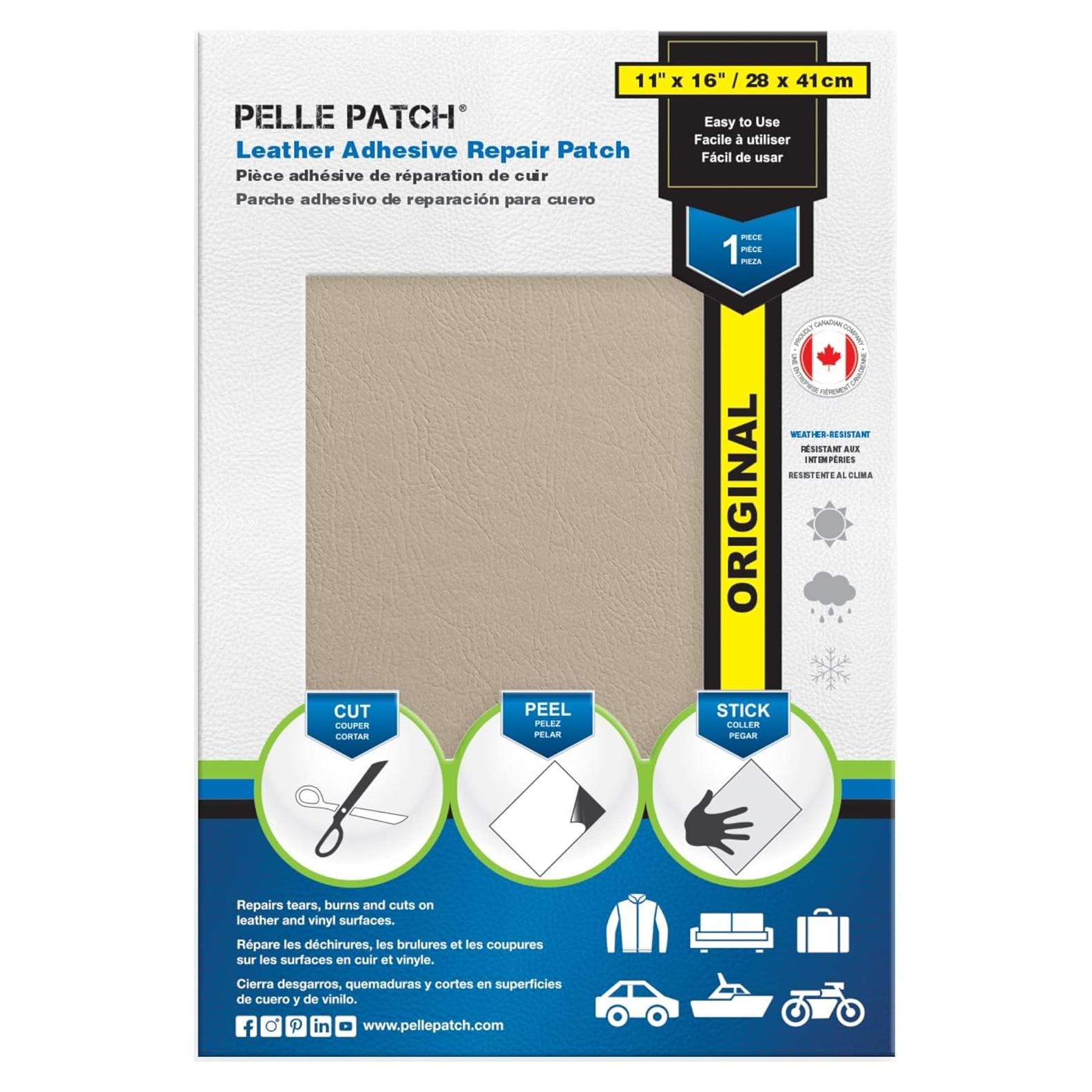 Pelle Patch - Parche Reparador de Cuero 28x41 cm - Color Crema