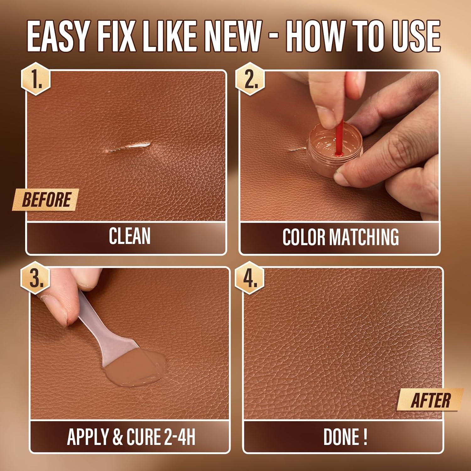 Kit de Reparación de Cuero KIKYO Marrón - 5 Colores Mezclables