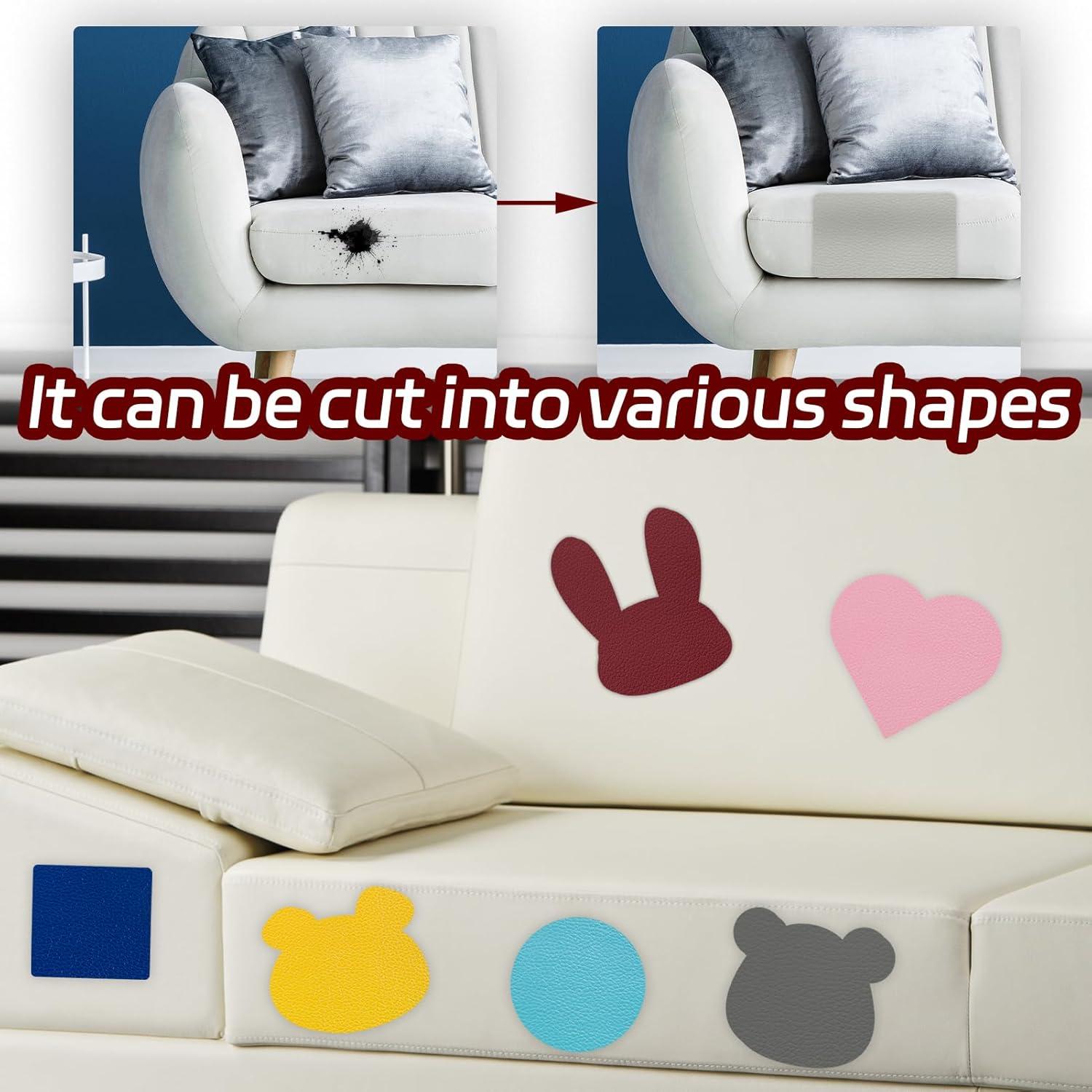 Parche de Reparación de Cuero Autoadhesivo Quninet 40x150 cm Azul