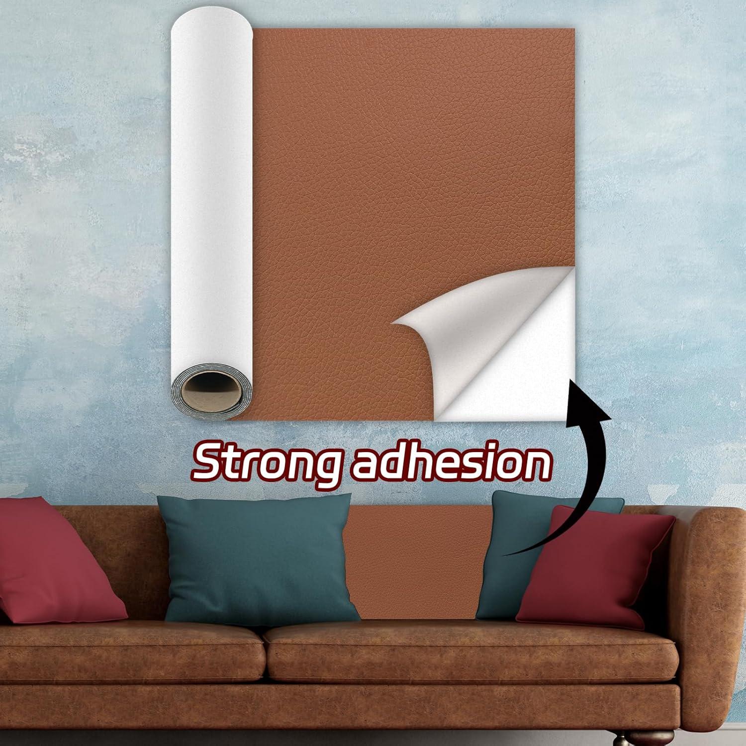 Parche de Reparación de Cuero Autoadhesivo Quninet 40x150 cm Azul