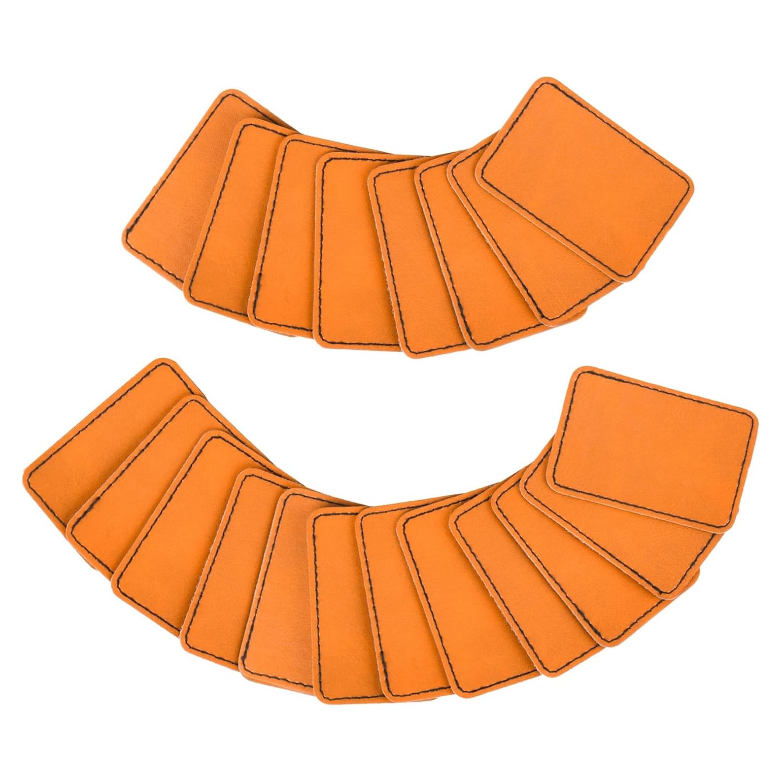 60 Parches de Cuero Sintético BUVKHMX Amarillo 7.6x5.1cm