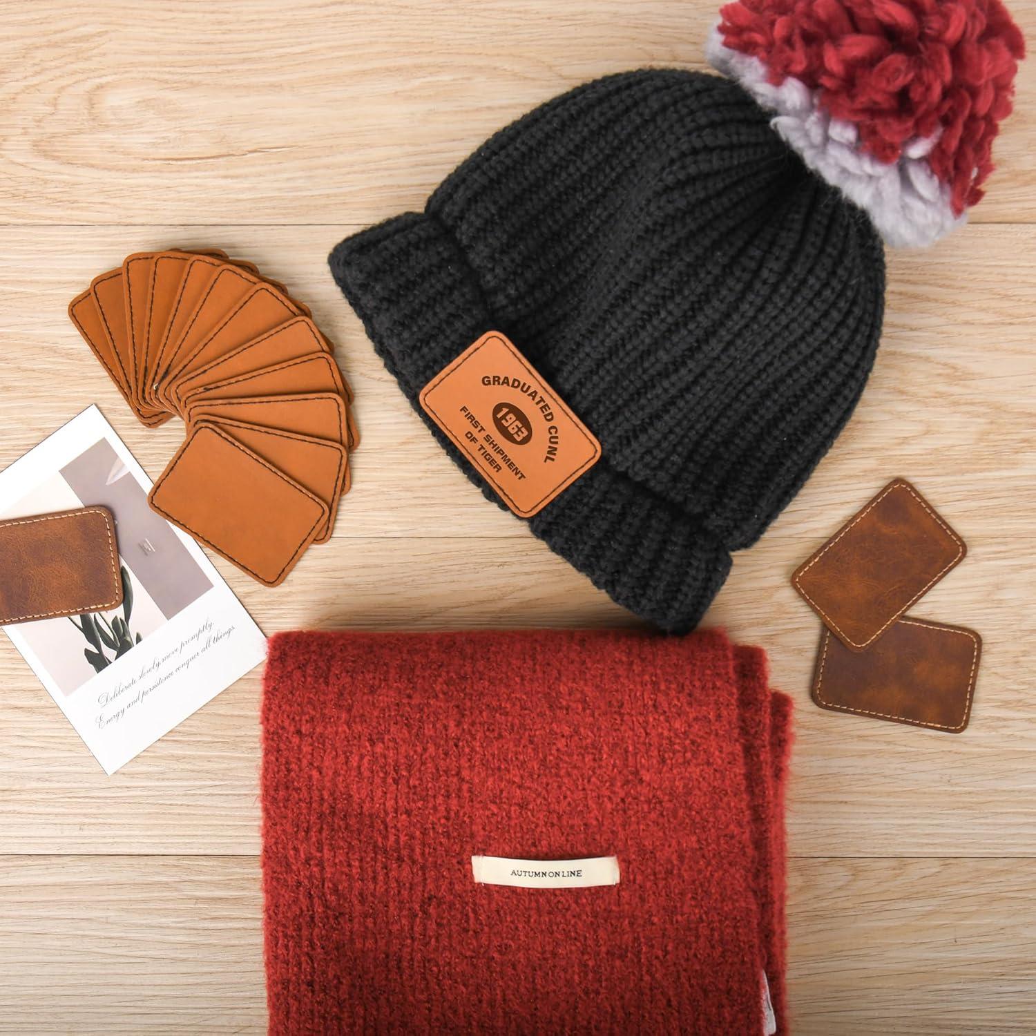 60 Parches de Cuero Sintético BUVKHMX Amarillo 7.6x5.1cm