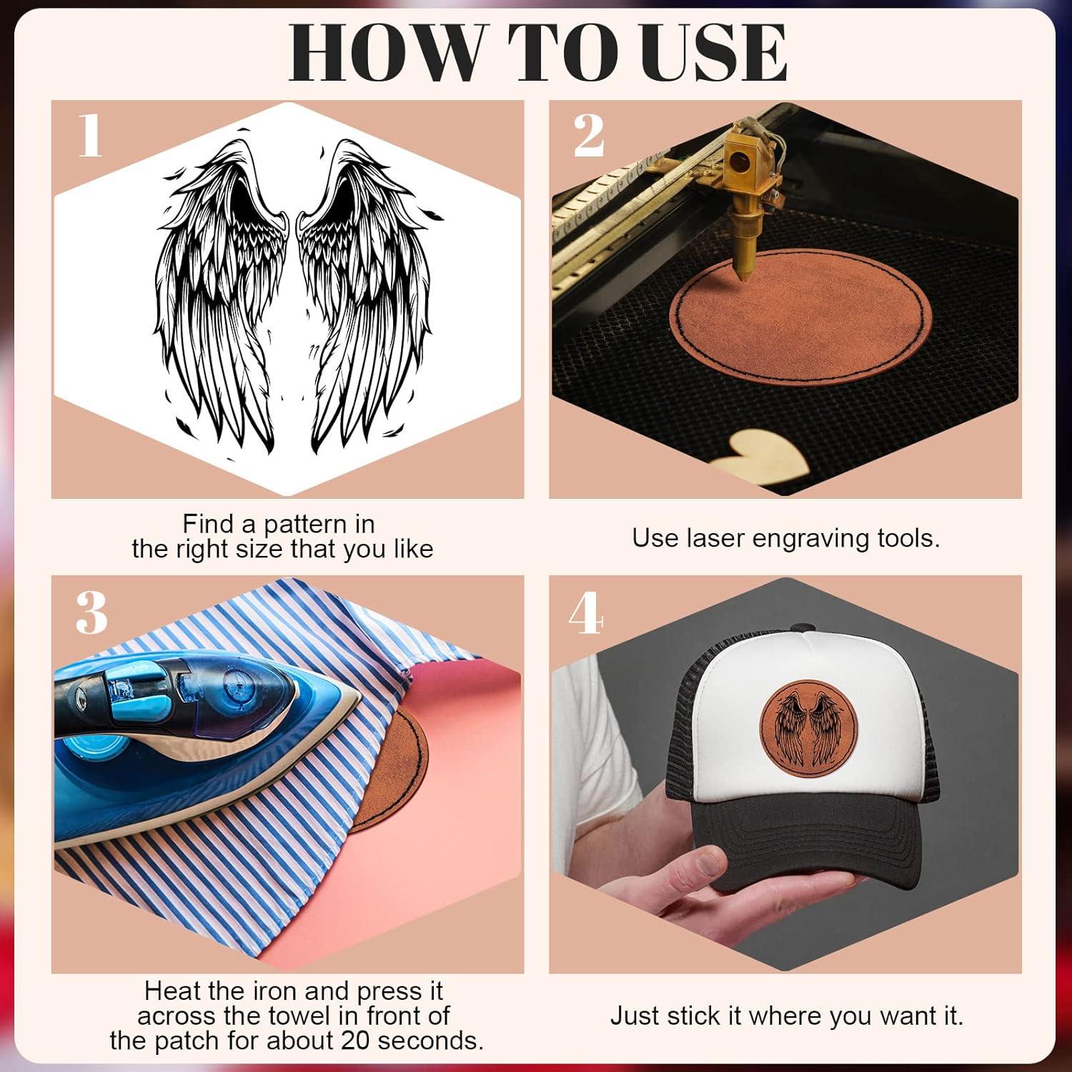 80 Parches de Cuero Sintético Juexica Redondos 6.35 cm