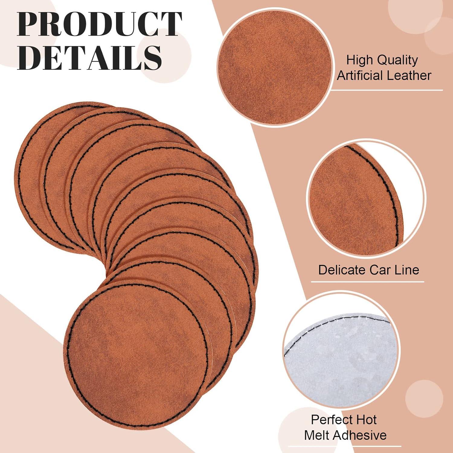 80 Parches de Cuero Sintético Juexica Redondos 6.35 cm