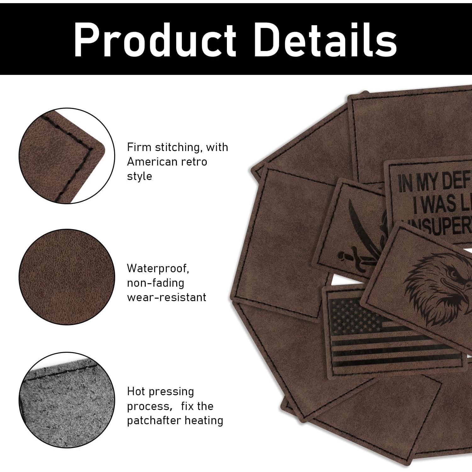 Parches de Cuero Sintético J.CARP 64 Piezas para Sombreros