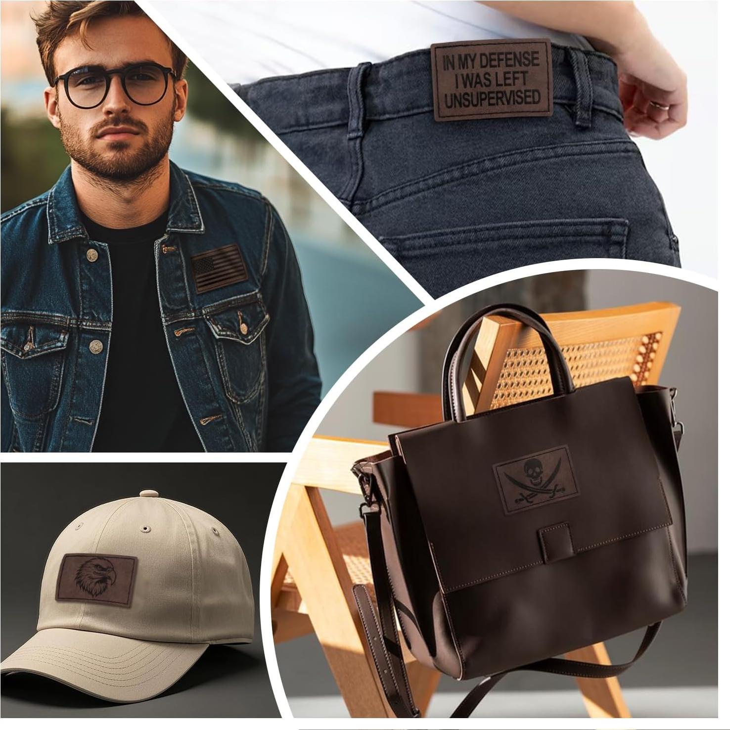 Parches de Cuero Sintético J.CARP 64 Piezas para Sombreros