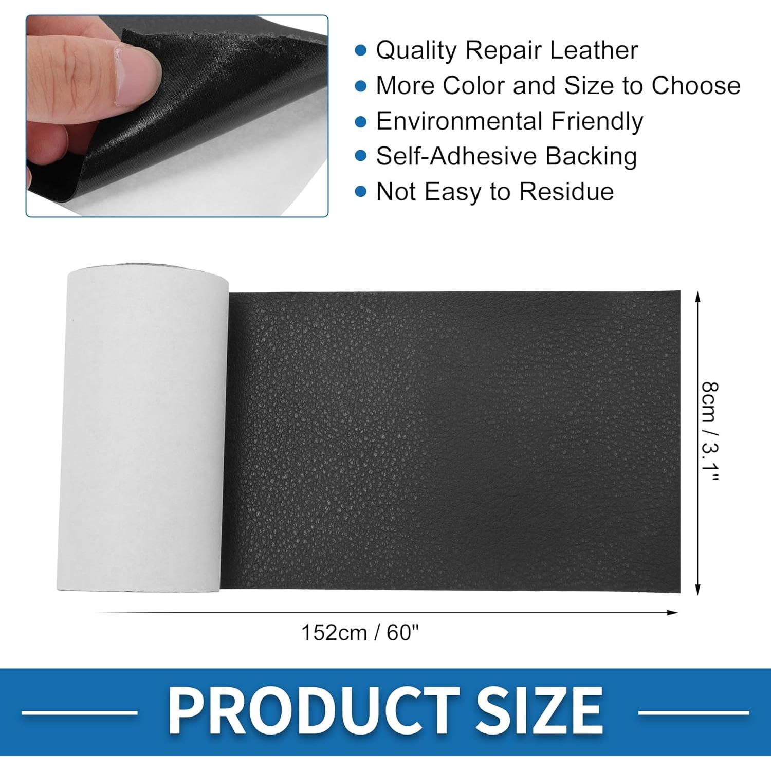 Parche de Reparación de Cuero Autoadhesivo A ABSOPRO 8x152cm Negro