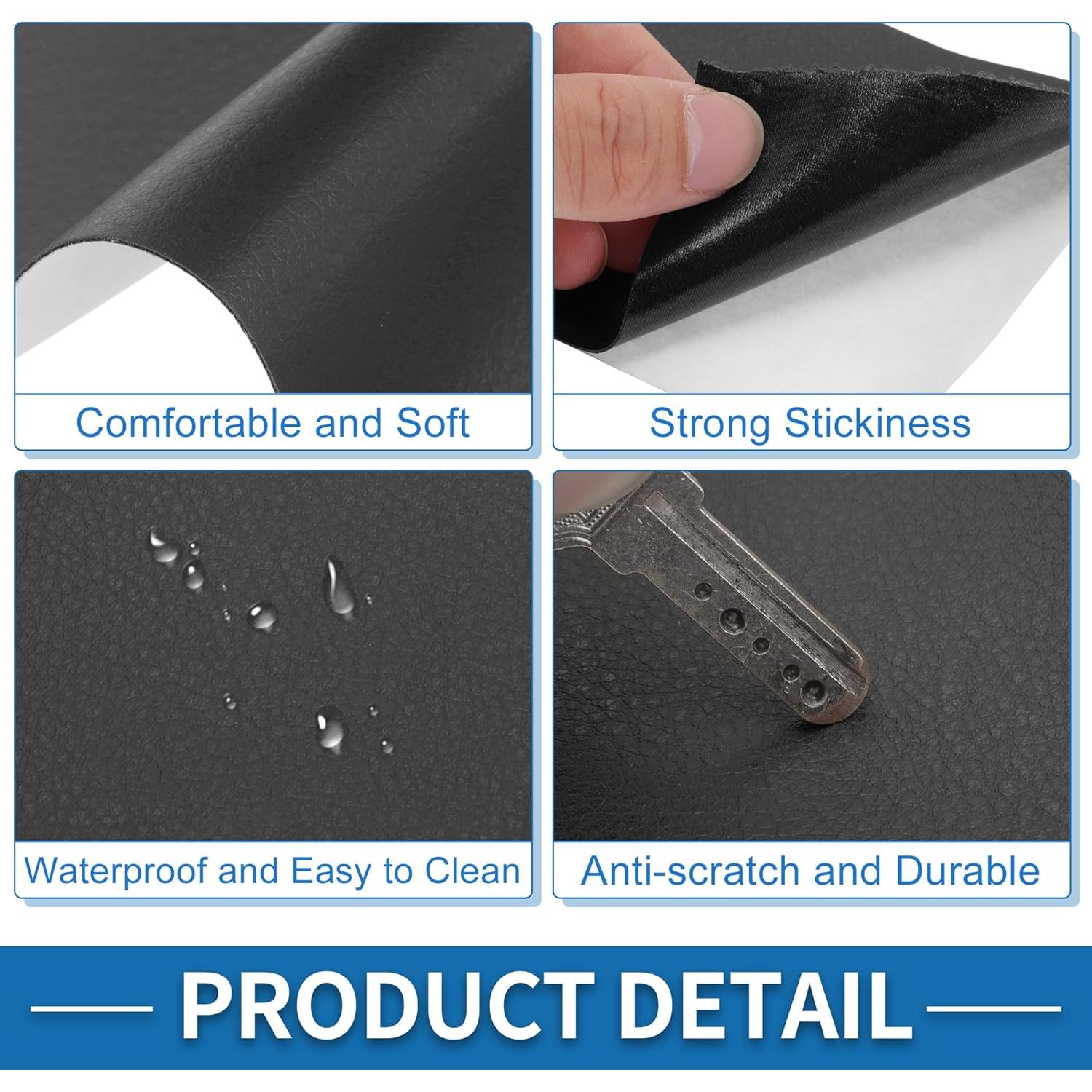 Parche de Reparación de Cuero Autoadhesivo A ABSOPRO 8x152cm Negro