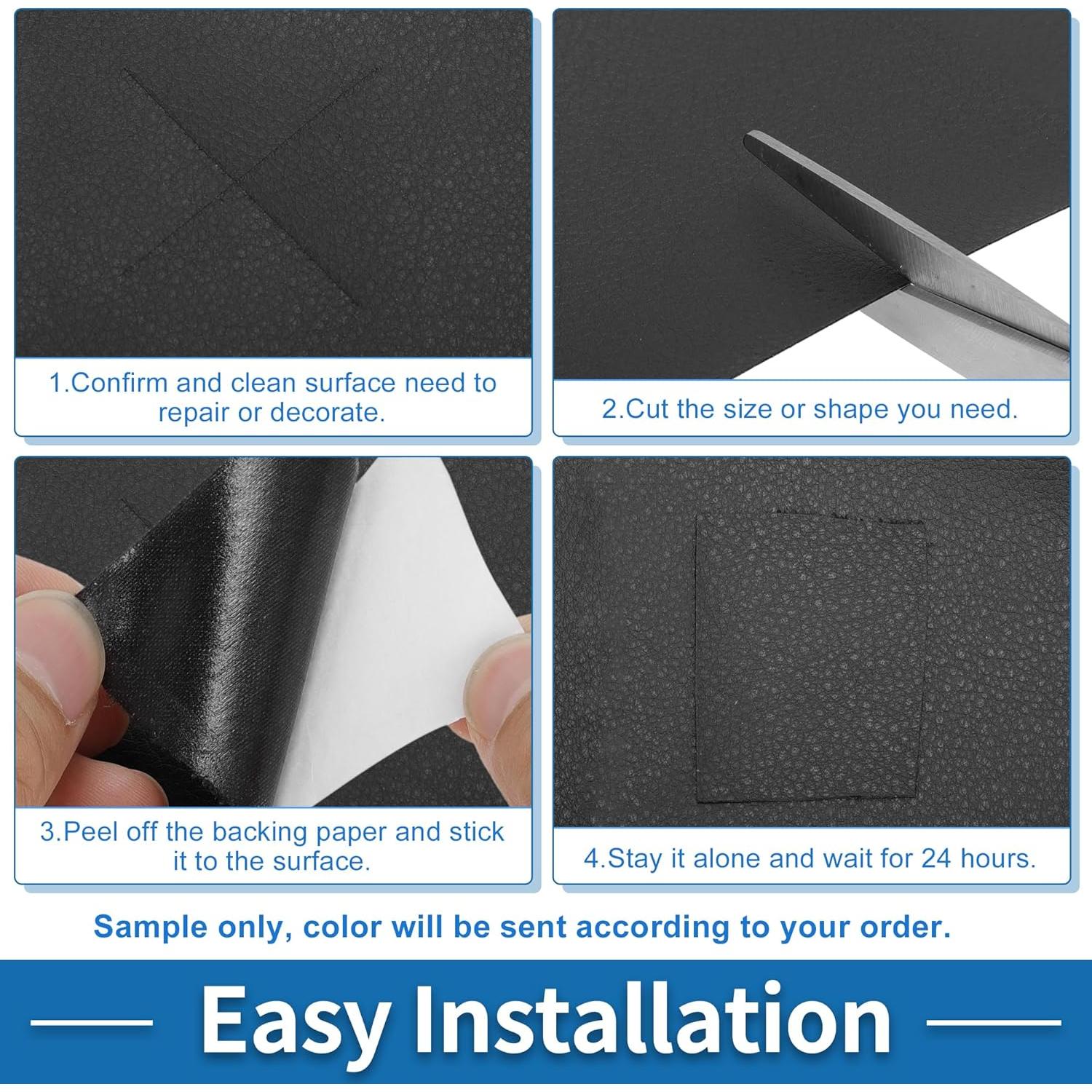 Parche de Reparación de Cuero Autoadhesivo A ABSOPRO 8x152cm Negro