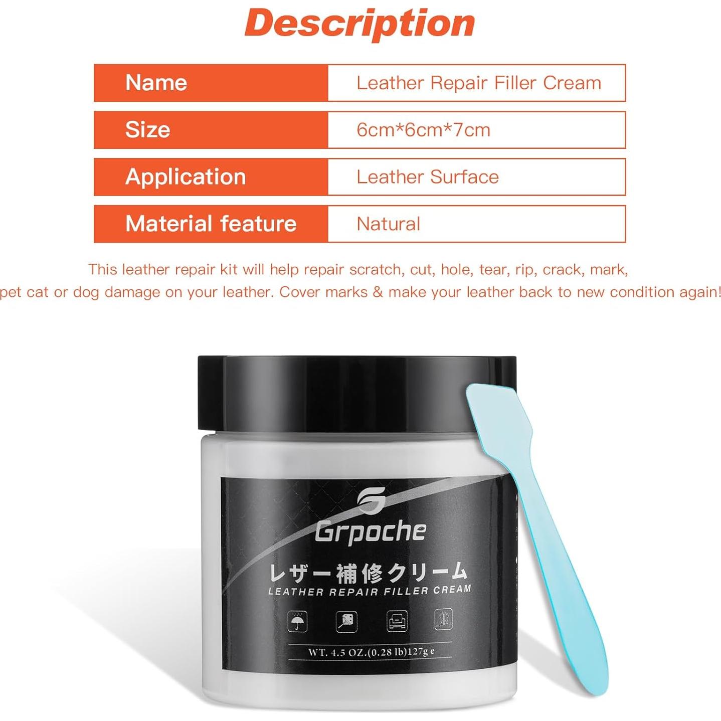 Relleno de Cuero Grpoche 127g para Reparar Agujeros y Rayones