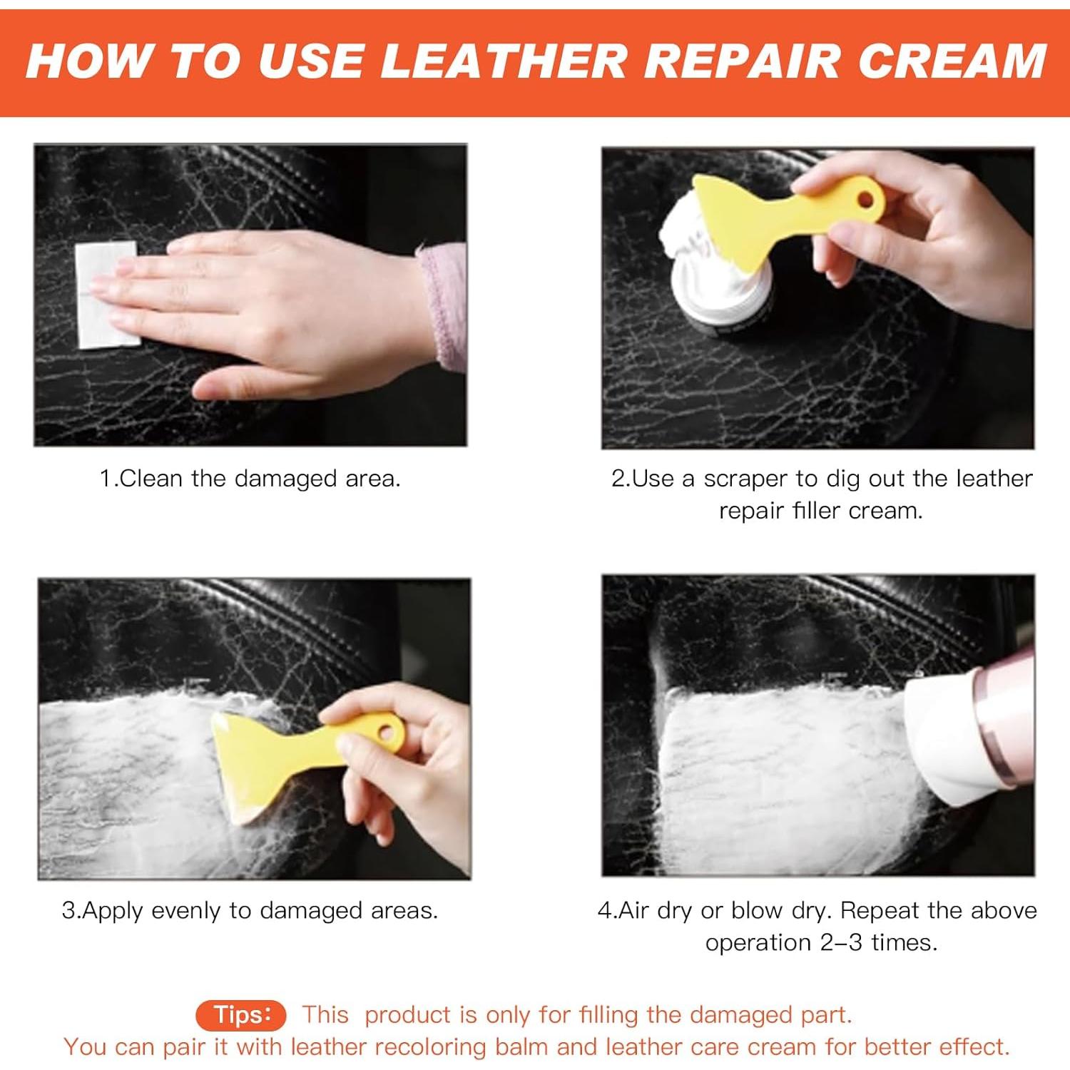 Relleno de Cuero Grpoche 127g para Reparar Agujeros y Rayones