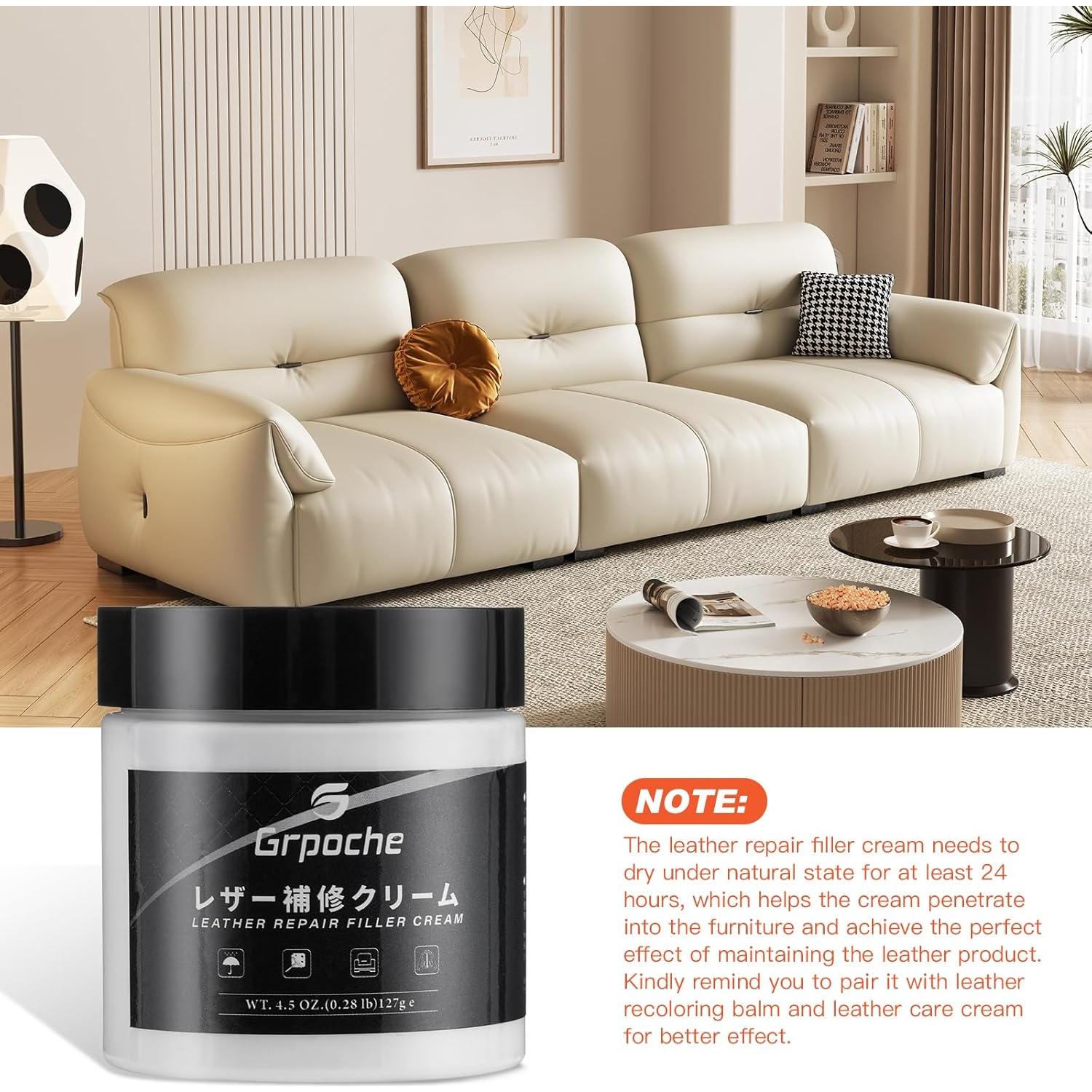 Relleno de Cuero Grpoche 127g para Reparar Agujeros y Rayones