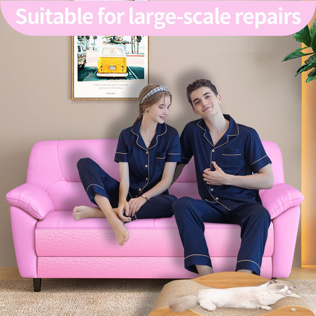 Parche de reparación de cuero autoadhesivo Aglzyoply 45x200 cm rosa