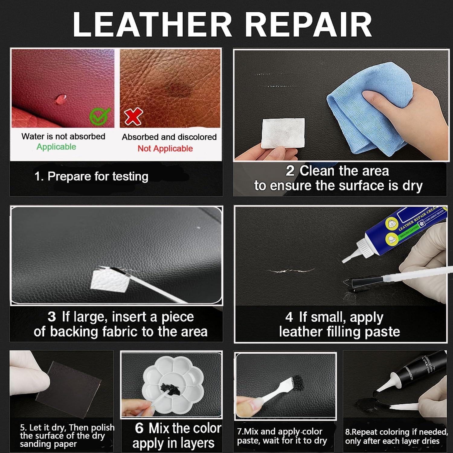 Kit de Reparación de Cuero Liccyy Marrón Claro 40ml Todo en Uno