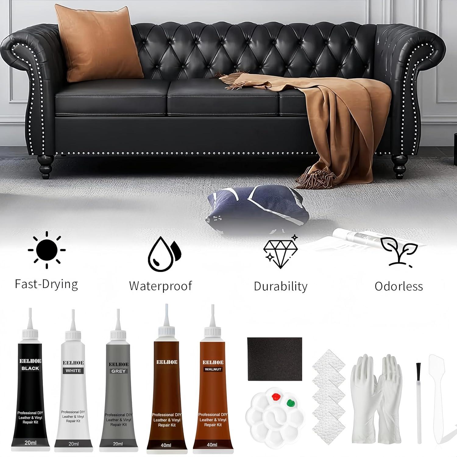 Kit de Reparación de Cuero Liccyy Marrón Claro 40ml Todo en Uno