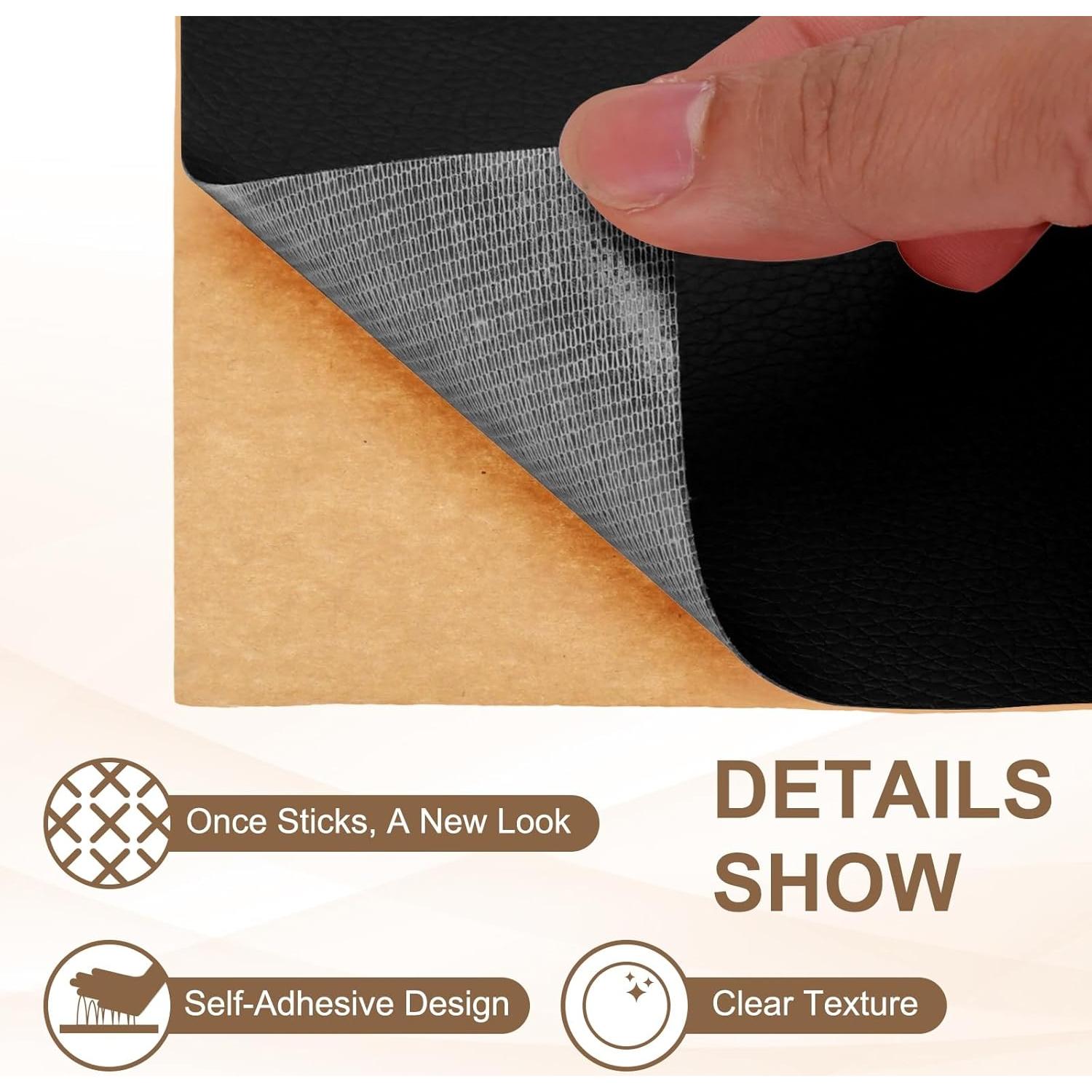 Parche de Reparación de Cuero PATIKIL 2 Pcs 20x30 cm Negro