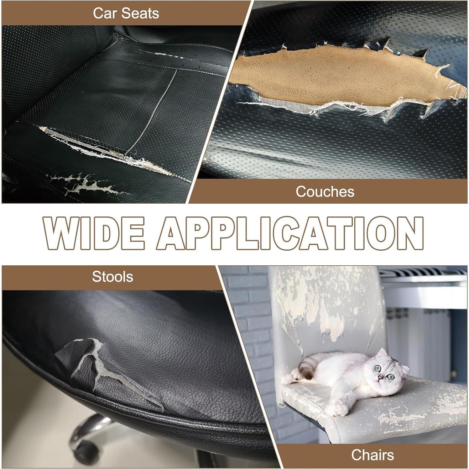 Parche de Reparación de Cuero PATIKIL 2 Pcs 20x30 cm Negro