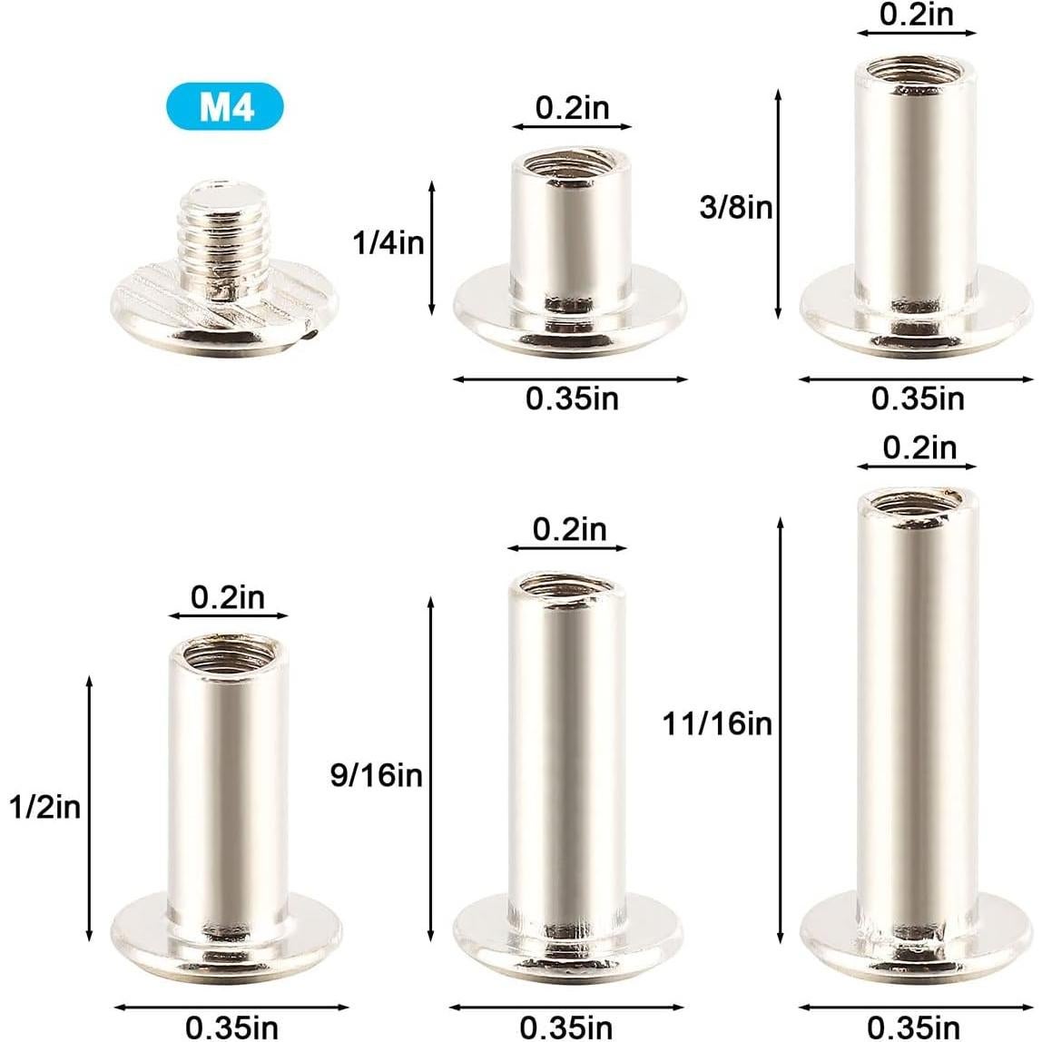 Kit de 100 Tornillos de Poste Chicago Spencer 5 Tamaños