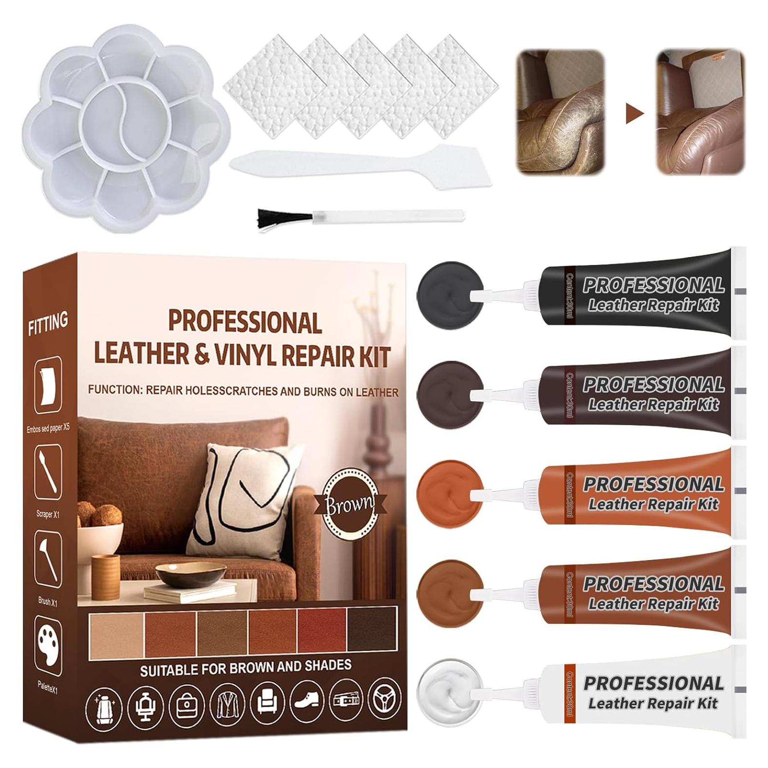 Kit de Reparación de Cuero Ganbaro 5 Colores 150ml