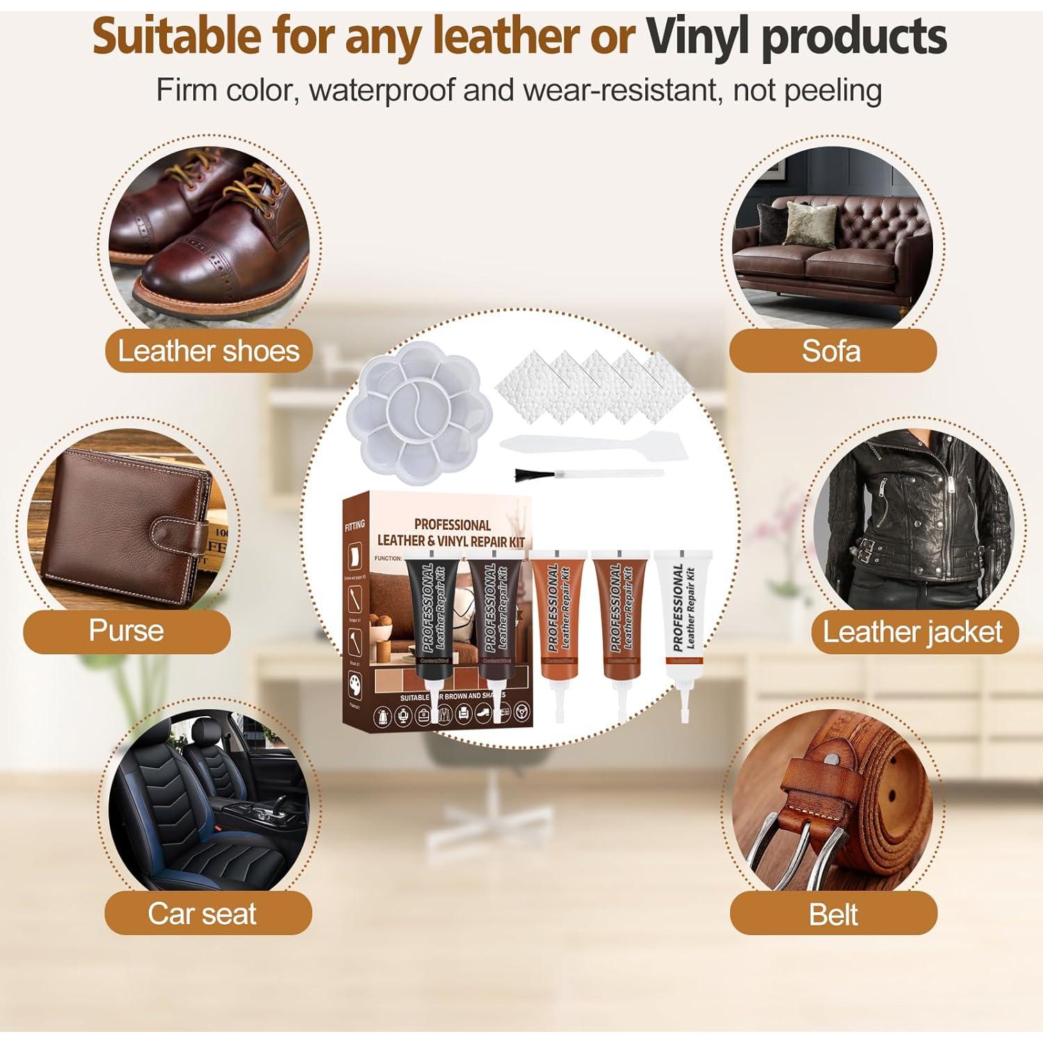 Kit de Reparación de Cuero Ganbaro 5 Colores 150ml