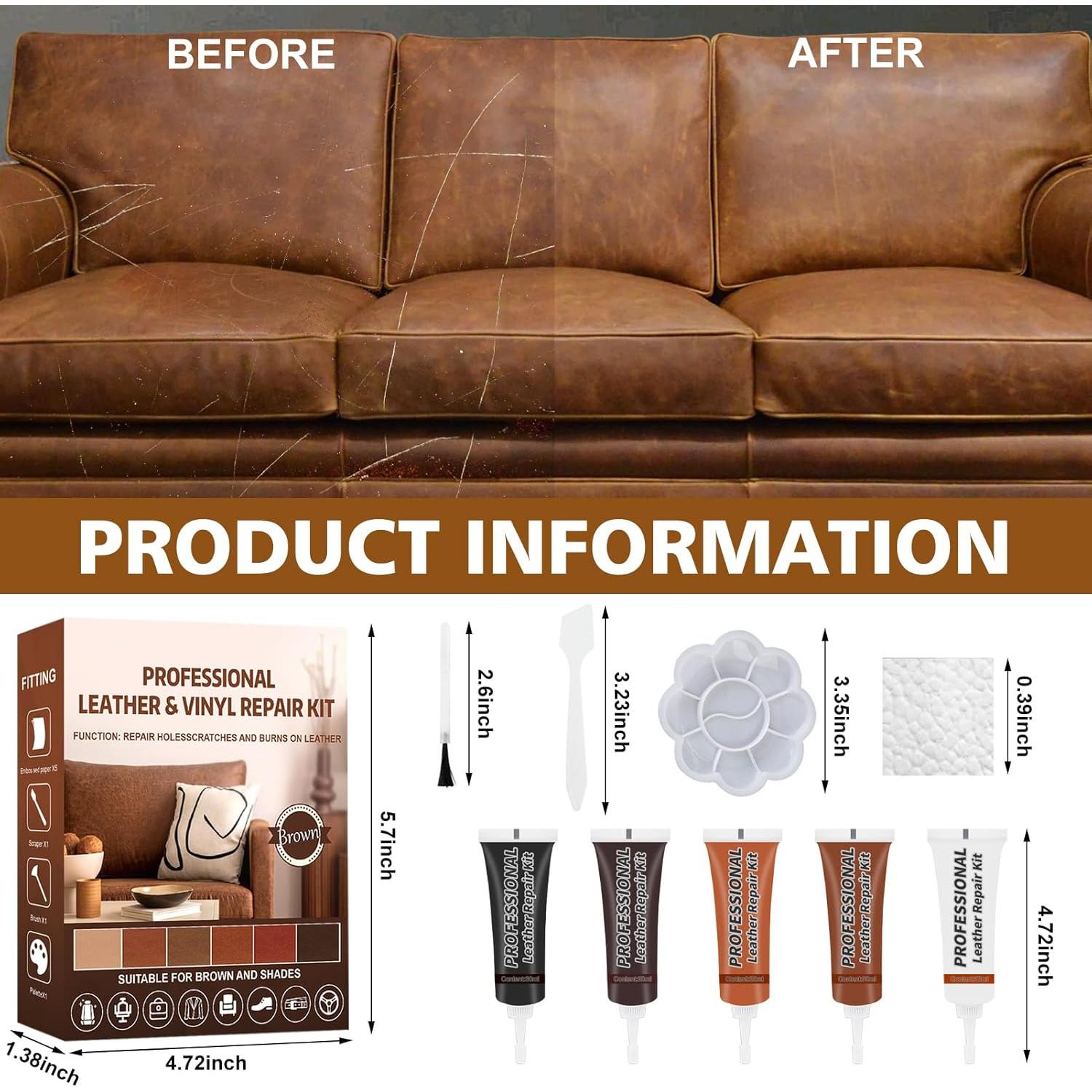 Kit de Reparación de Cuero Ganbaro 5 Colores 150ml