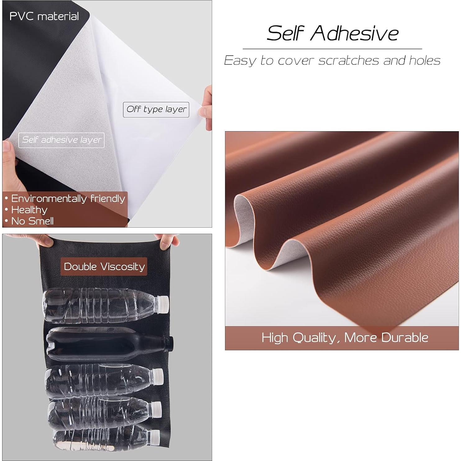 Parche de Reparación de Cuero Autoadhesivo BONAIER 43x200 cm