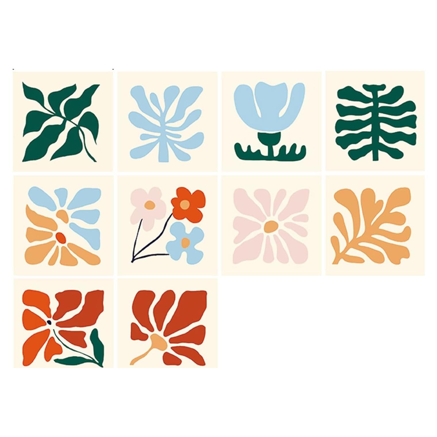 Calcomanías de Azulejos Vintage PONIIIEU 20x20cm 10 PCS