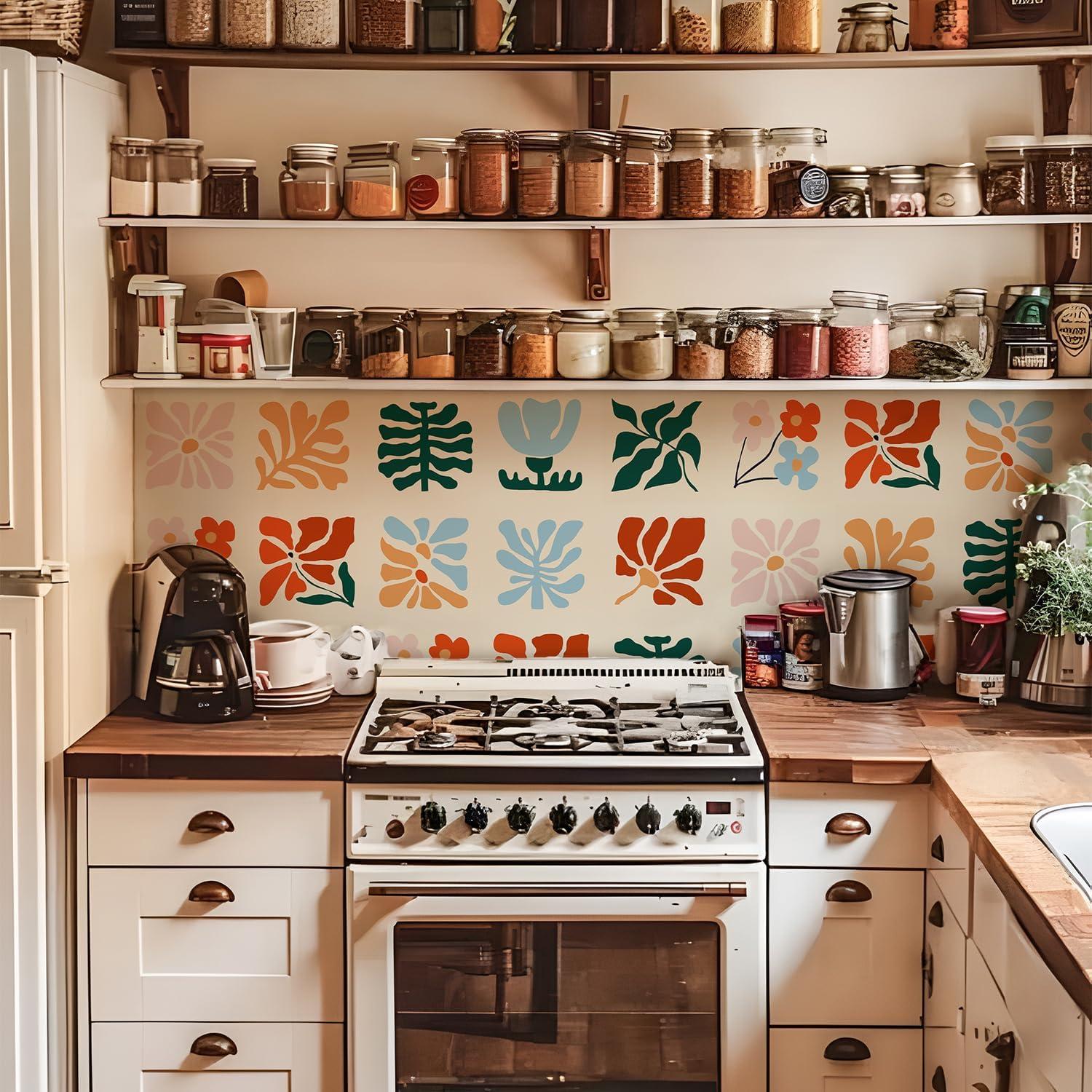 Calcomanías de Azulejos Vintage PONIIIEU 20x20cm 10 PCS