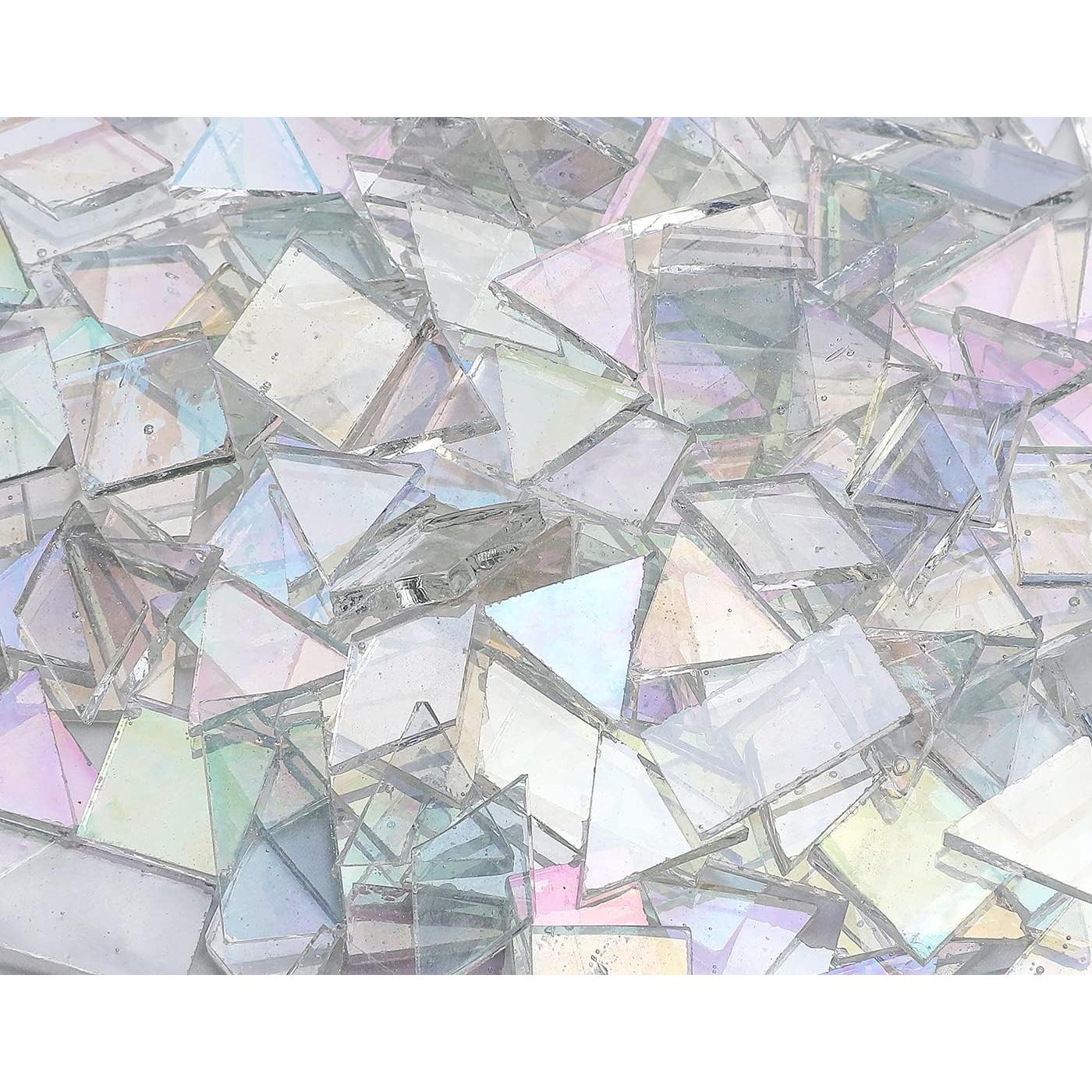 Azulejos de mosaico iridiscente Lanyani 200 piezas vidrio claro