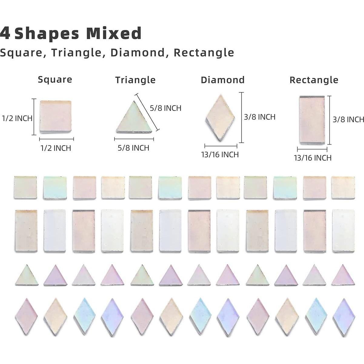 Azulejos de mosaico iridiscente Lanyani 200 piezas vidrio claro