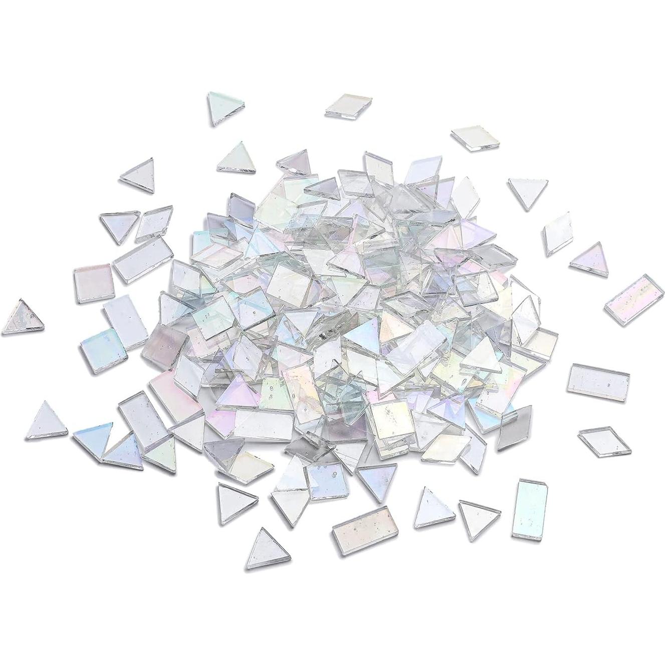 Azulejos de mosaico iridiscente Lanyani 200 piezas vidrio claro