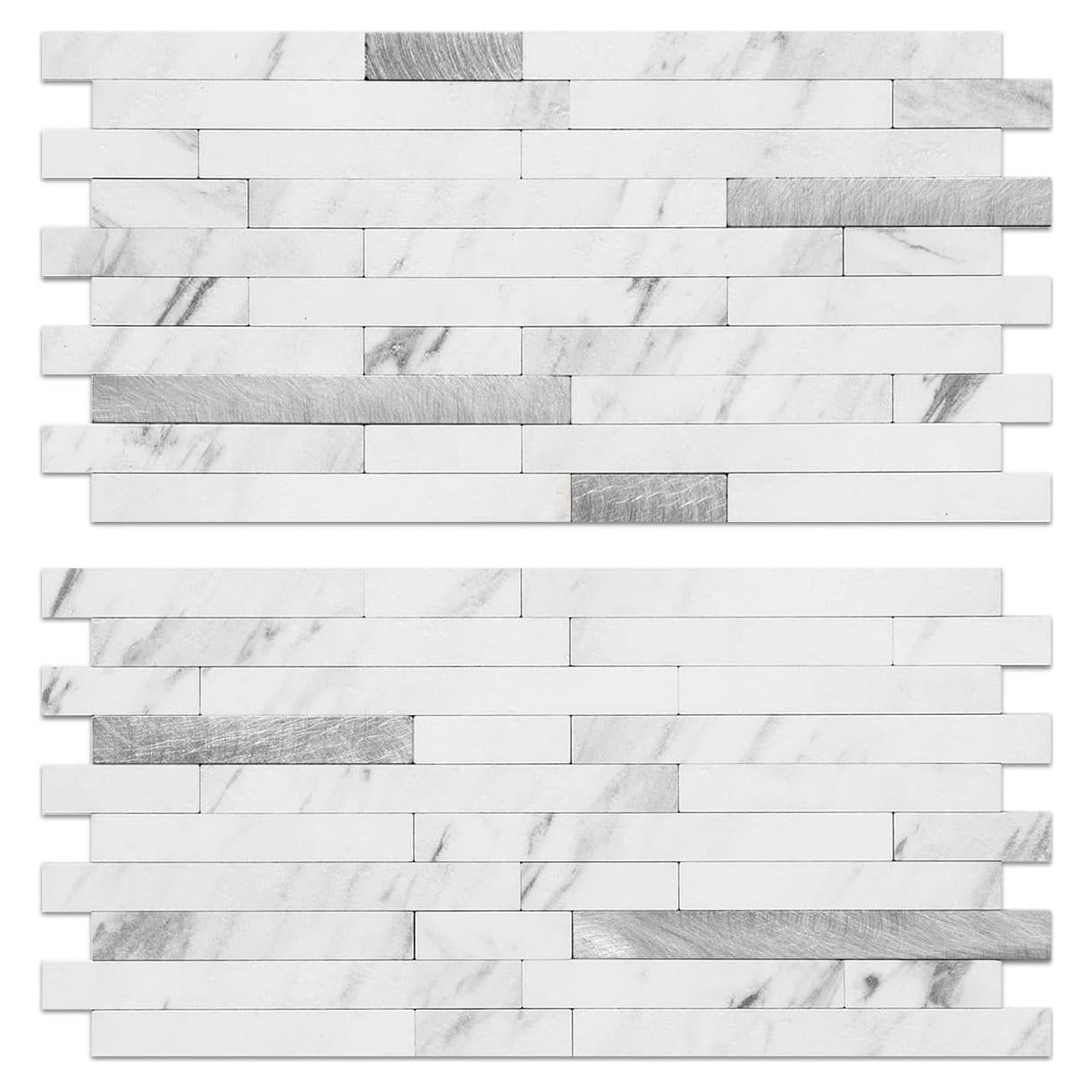 Baldosas Autoadhesivas AULIGET 20 Hojas PVC Mármol Blanco