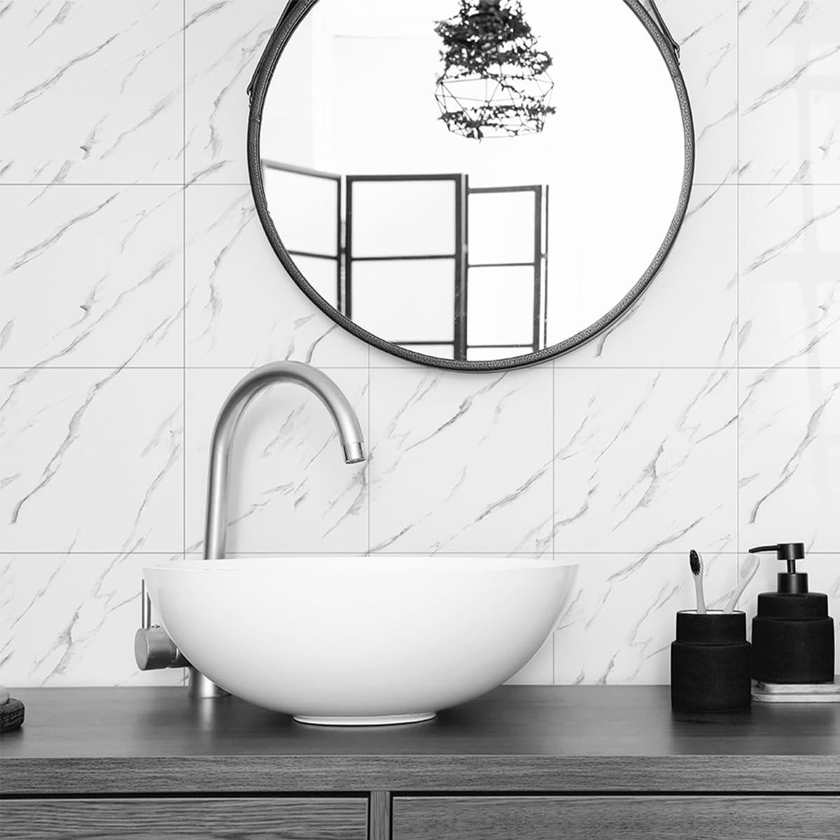 Paquete de 10 Azulejos Autoadhesivos NAEIRON 30.48x30.48cm Blancos