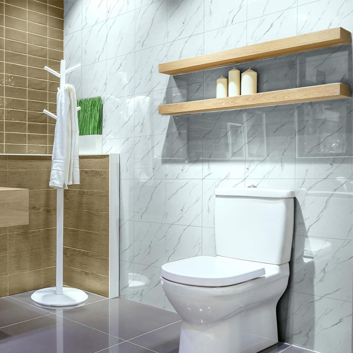 Paquete de 10 Azulejos Autoadhesivos NAEIRON 30.48x30.48cm Blancos